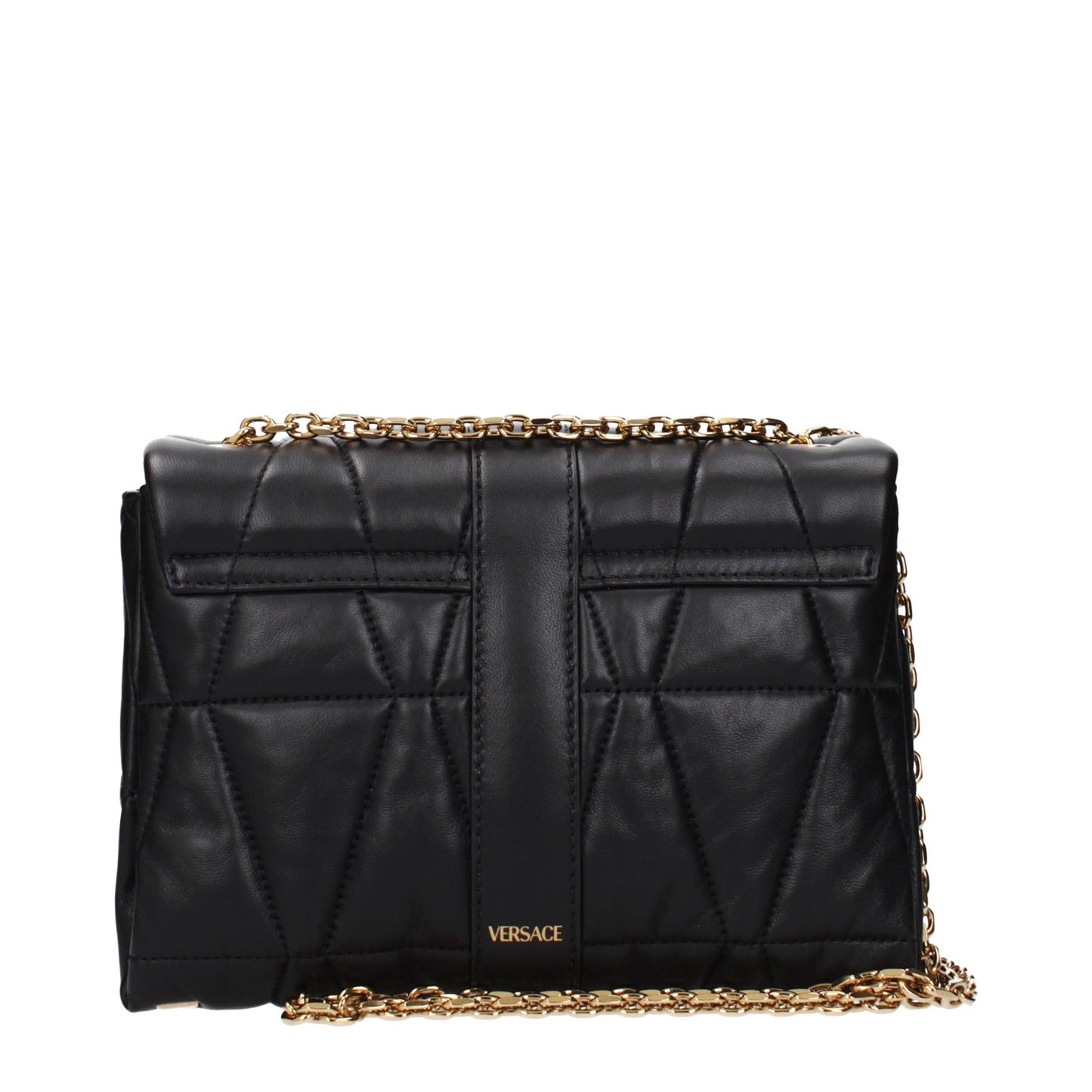 Versace Schwarze Leder Umhängetasche