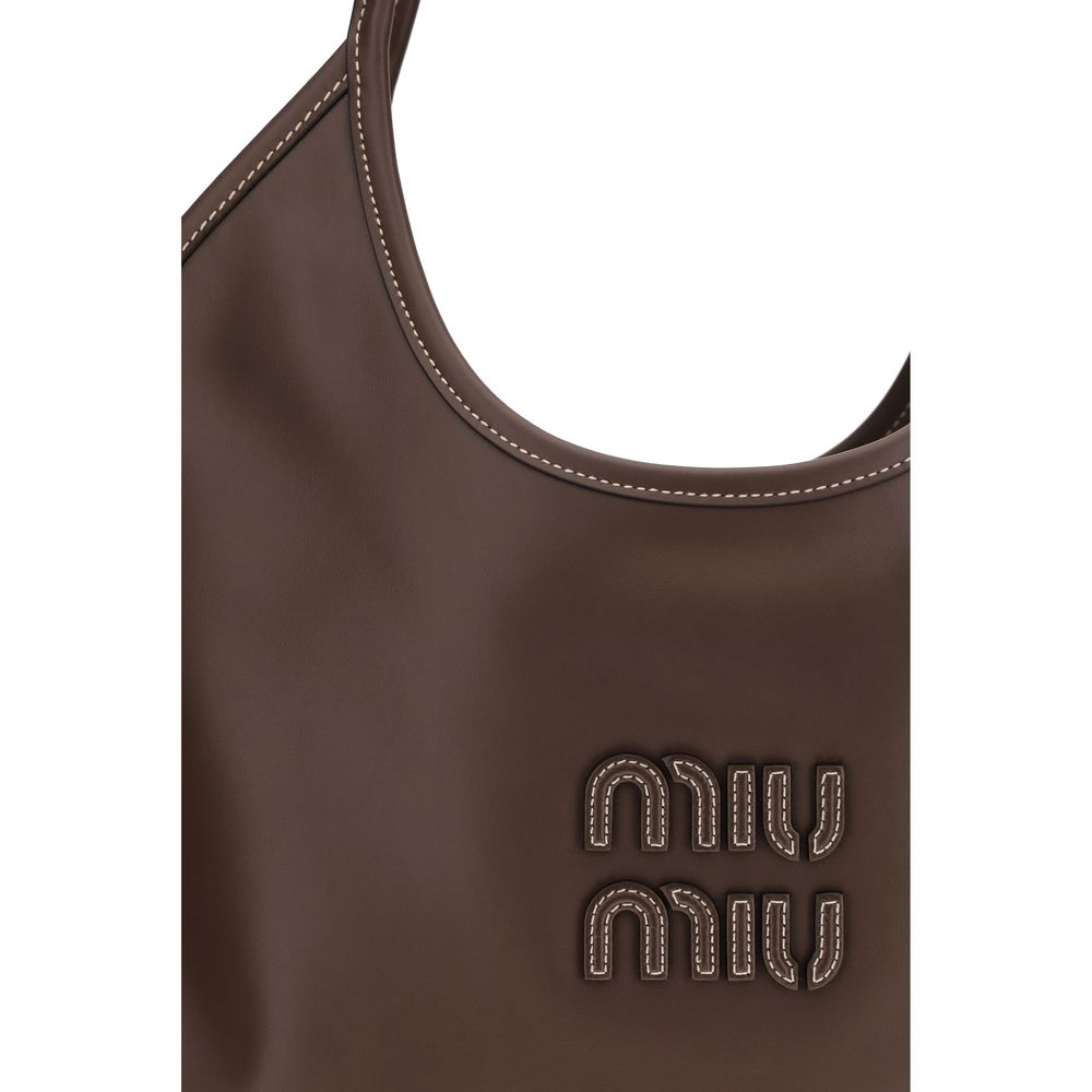 Miu Miu Braune Kalbsleder Bos Taurus Schultertasche