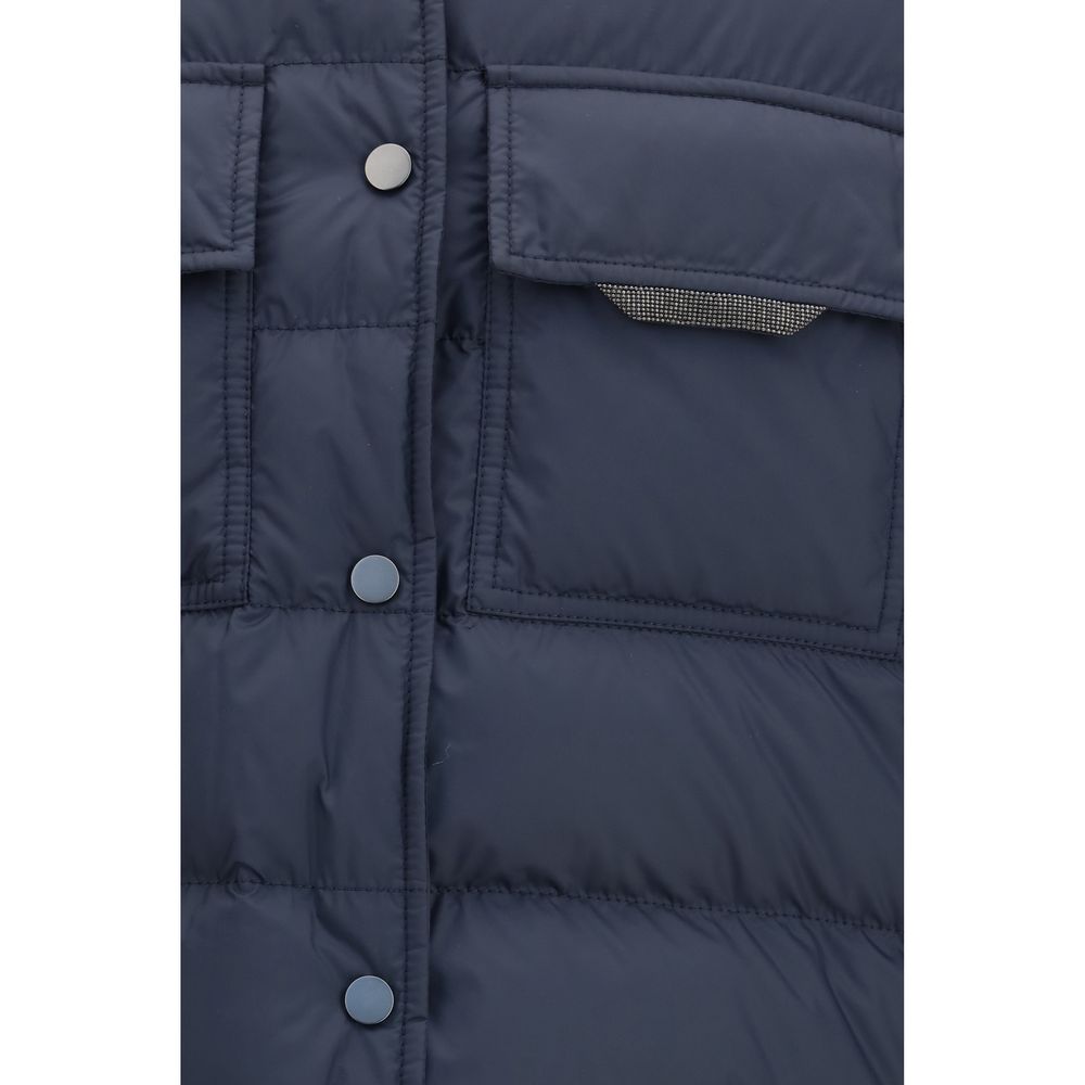 Brunello Cucinelli blu Monil Chain Hybrid-piumino