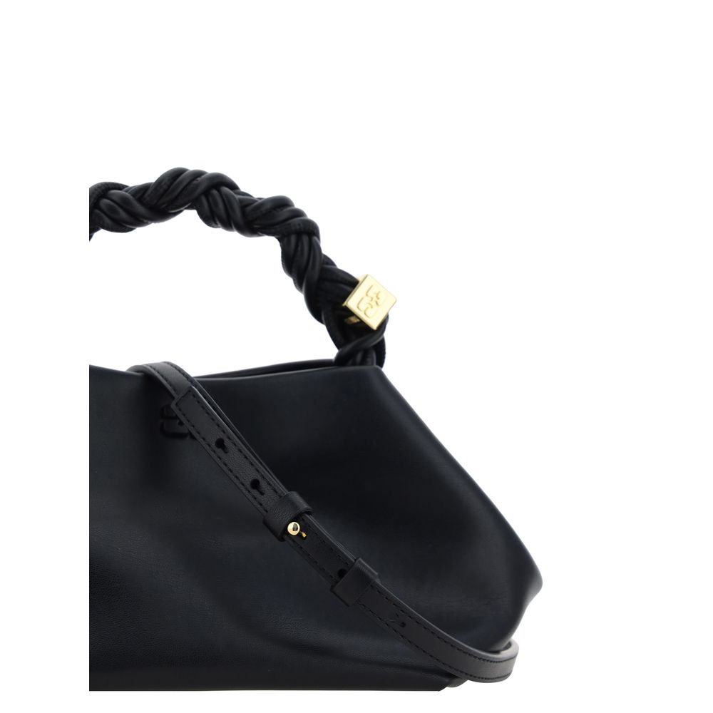 Ganni Schwarze Kalbsleder Bos Taurus Handtasche
