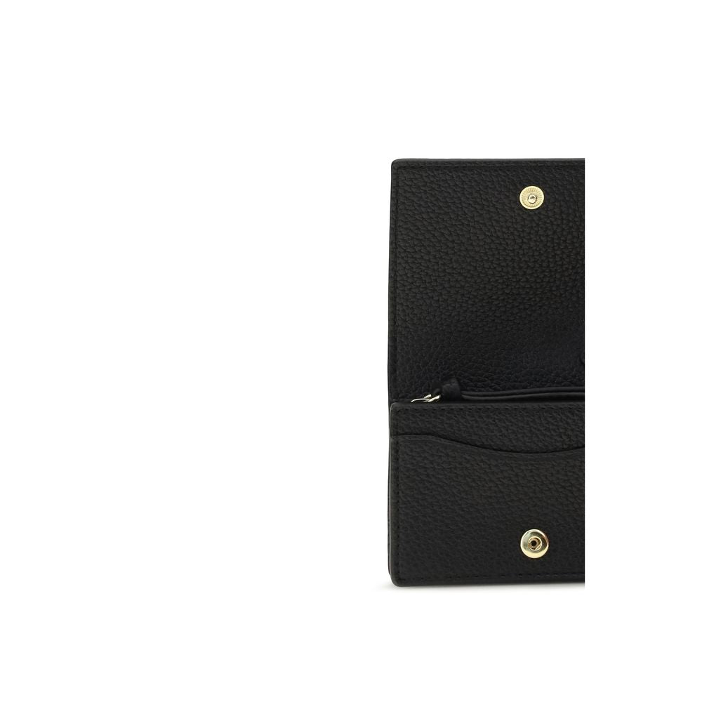 Ganni Portacarte Flap nero in poliestere riciclato