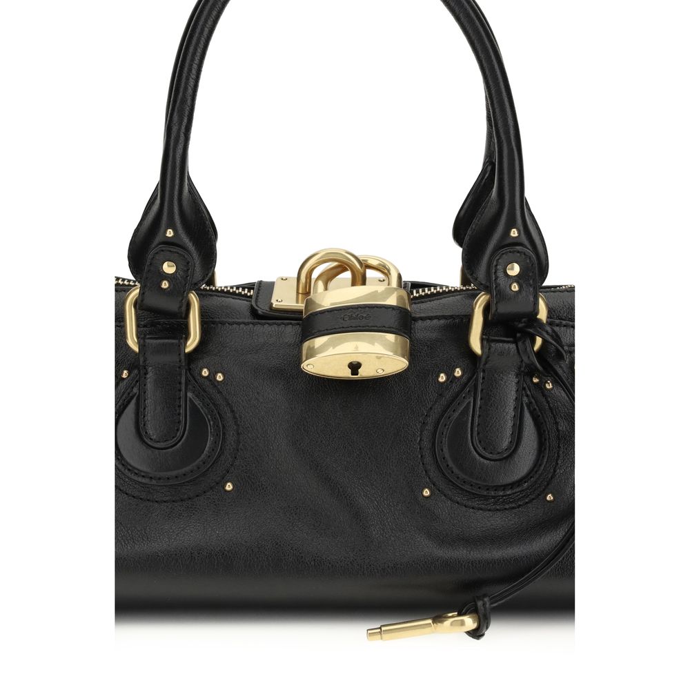 Chloé Schwarze Bos Taurus Kalbsleder Schultertasche