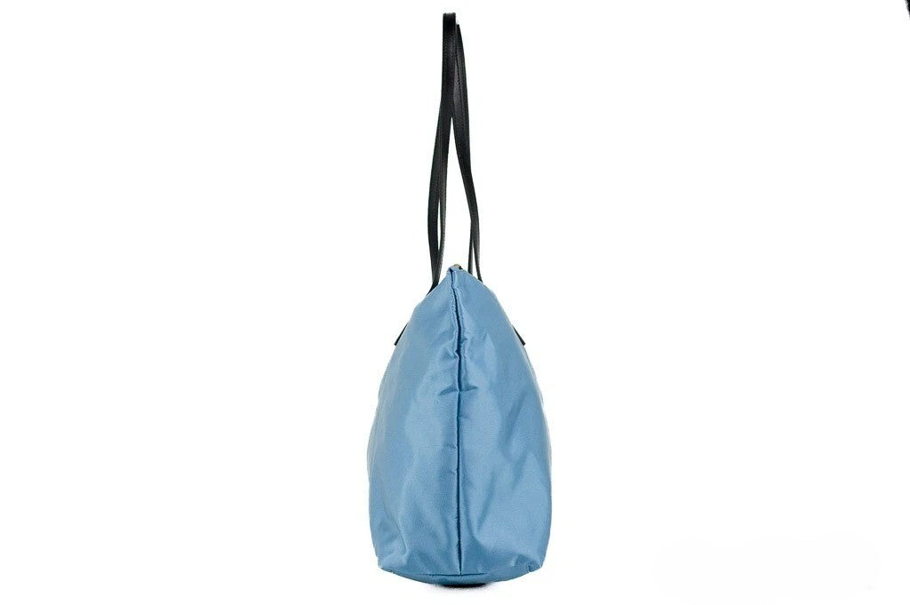 Versace Portuna Medusa Medium Henkeltasche Kornblumenblau Nylon Leder