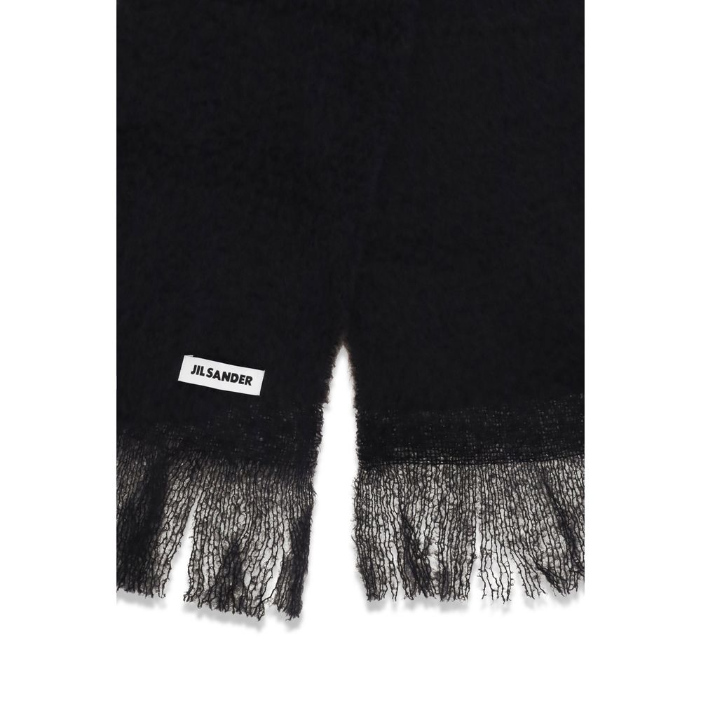Jil Sander Schal aus schwarzer Wolle Ovis Aries – Ansicht 3 | Arca Lucia