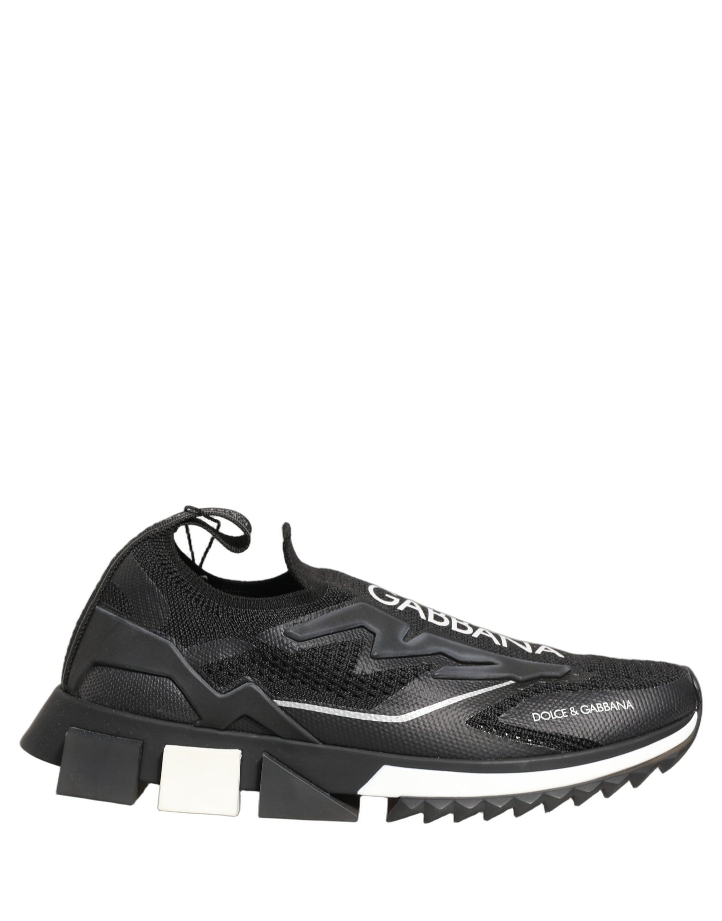 Dolce & Gabbana Schwarze und Weiße Sorrento Slip-On Logo Sneaker Schuhe