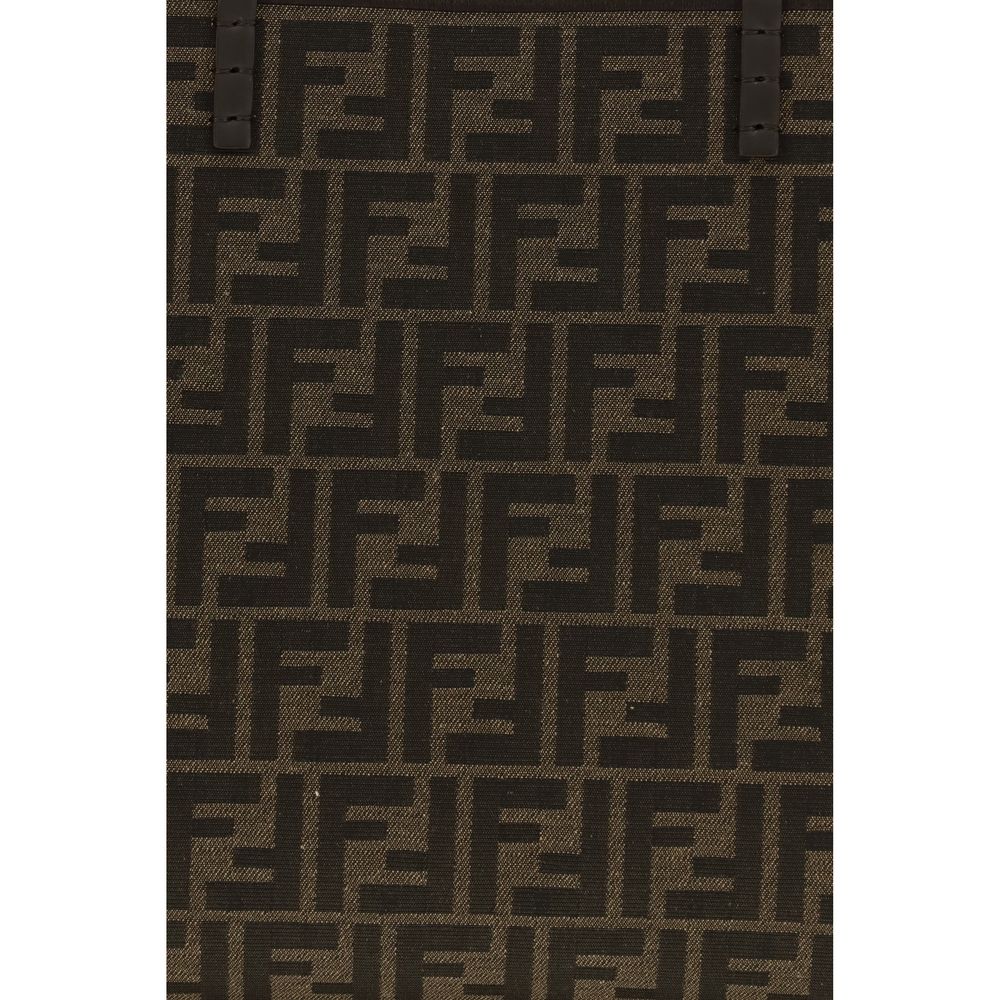 Fendi Braune Stoff-Umhängetasche