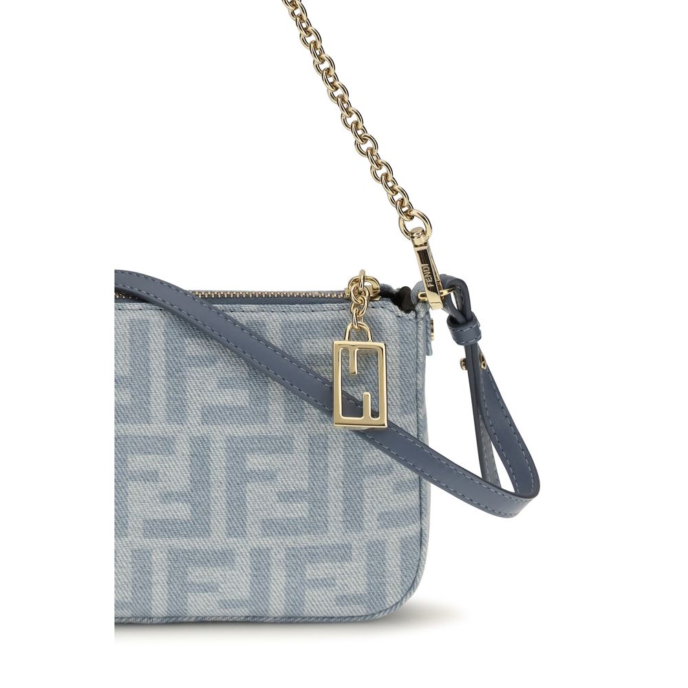 Fendi Blaue Geldbörse aus Baumwolle