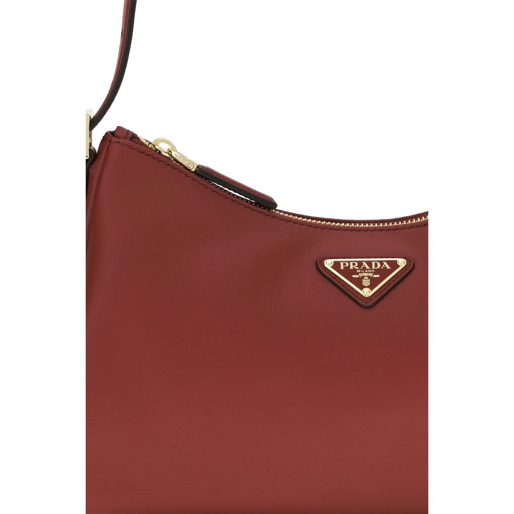 Prada Braune Kalbsleder Bos Taurus Schultertasche