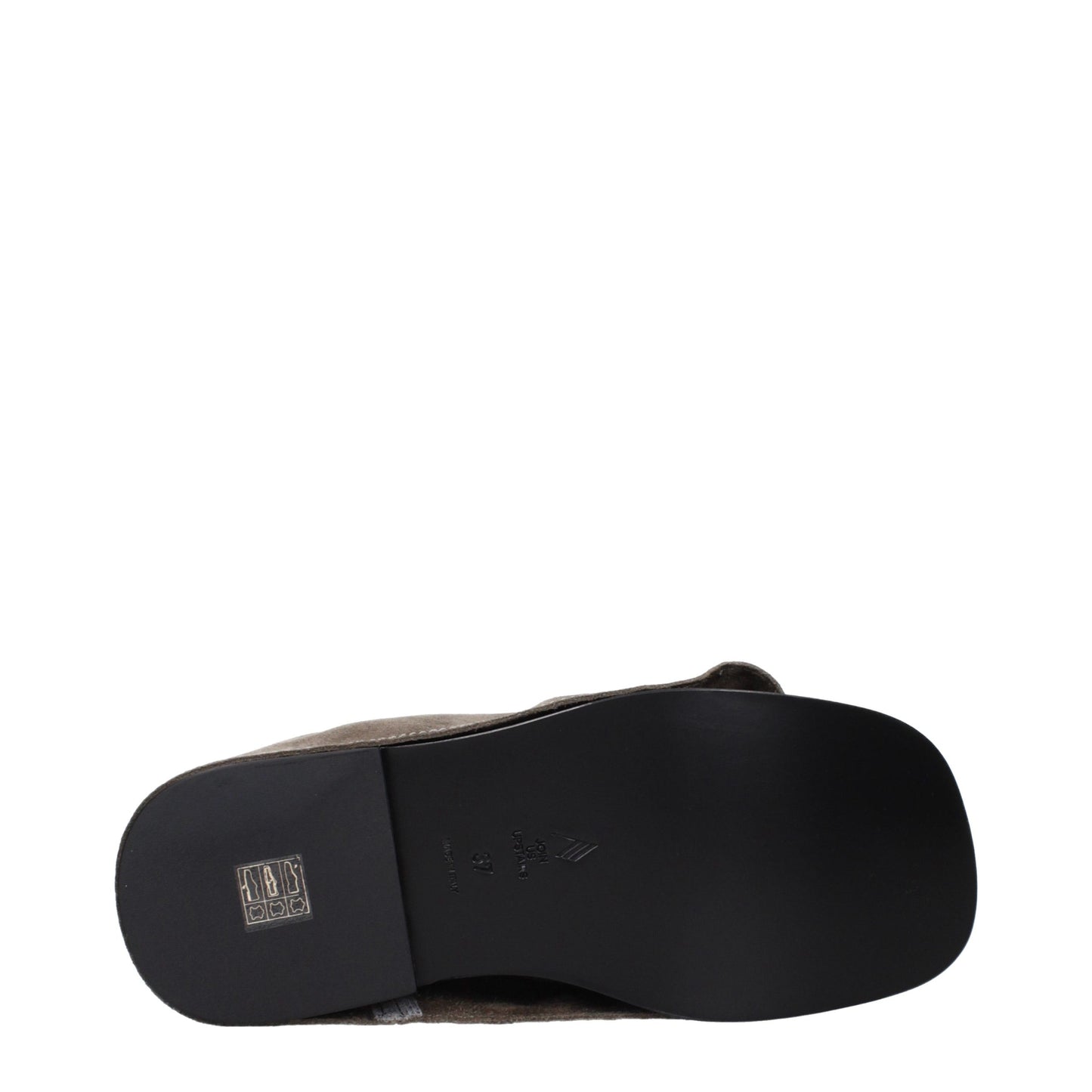 The Attico Graue Leder-Slipper