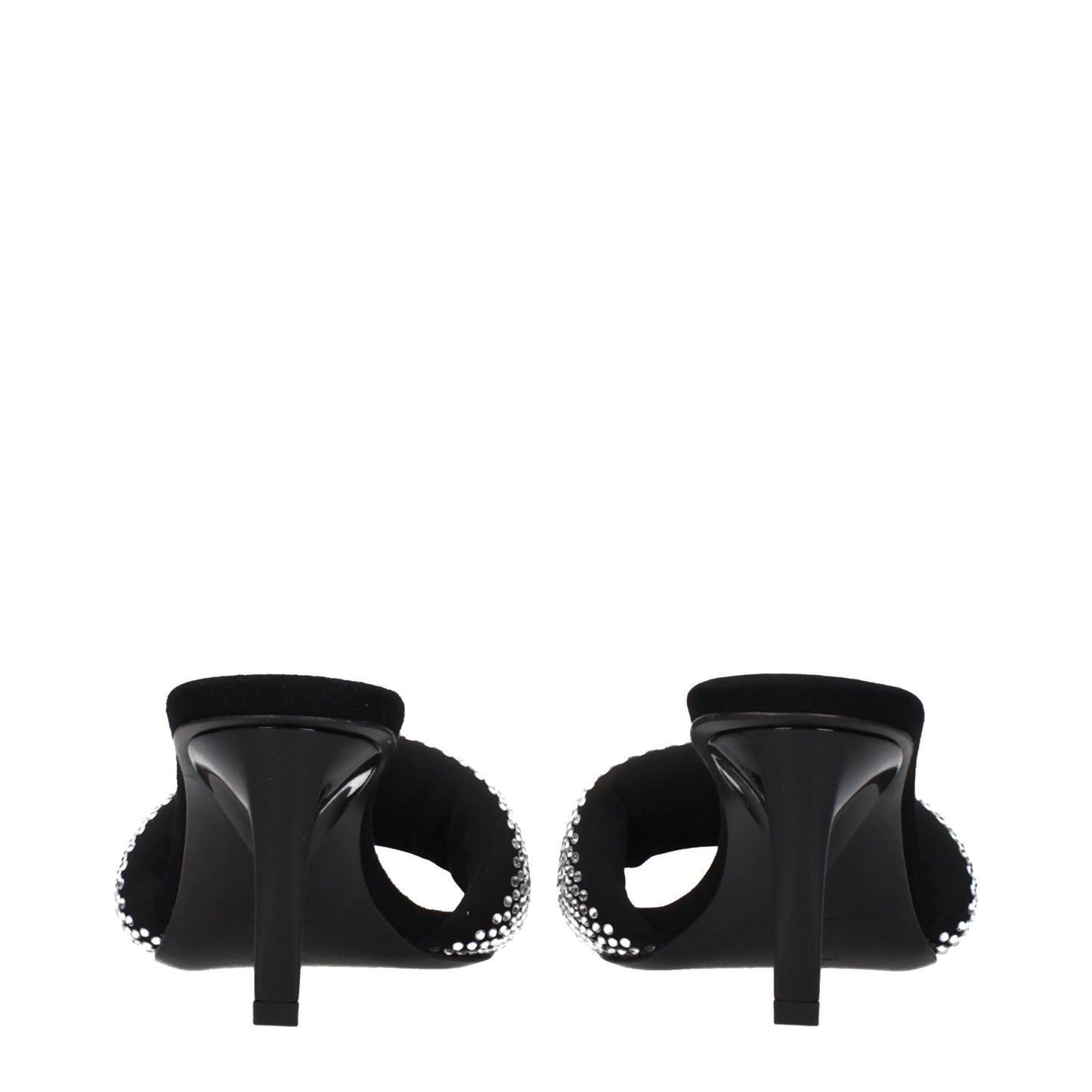 The Attico Schwarze Sandalen mit Stiletto-Absatz aus Stoff