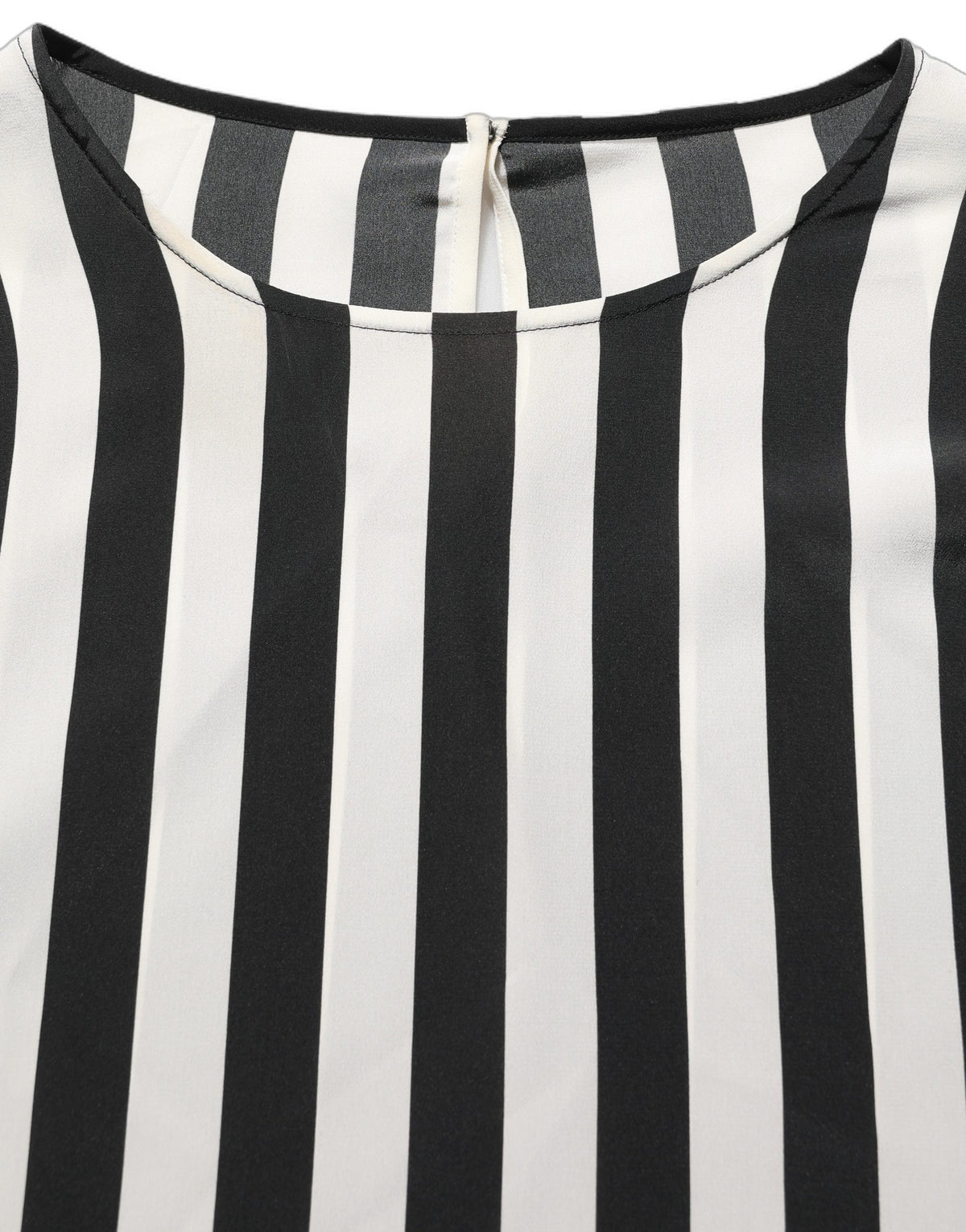 Dolce & Gabbana Schwarz-weiße Seidenbluse mit Streifen