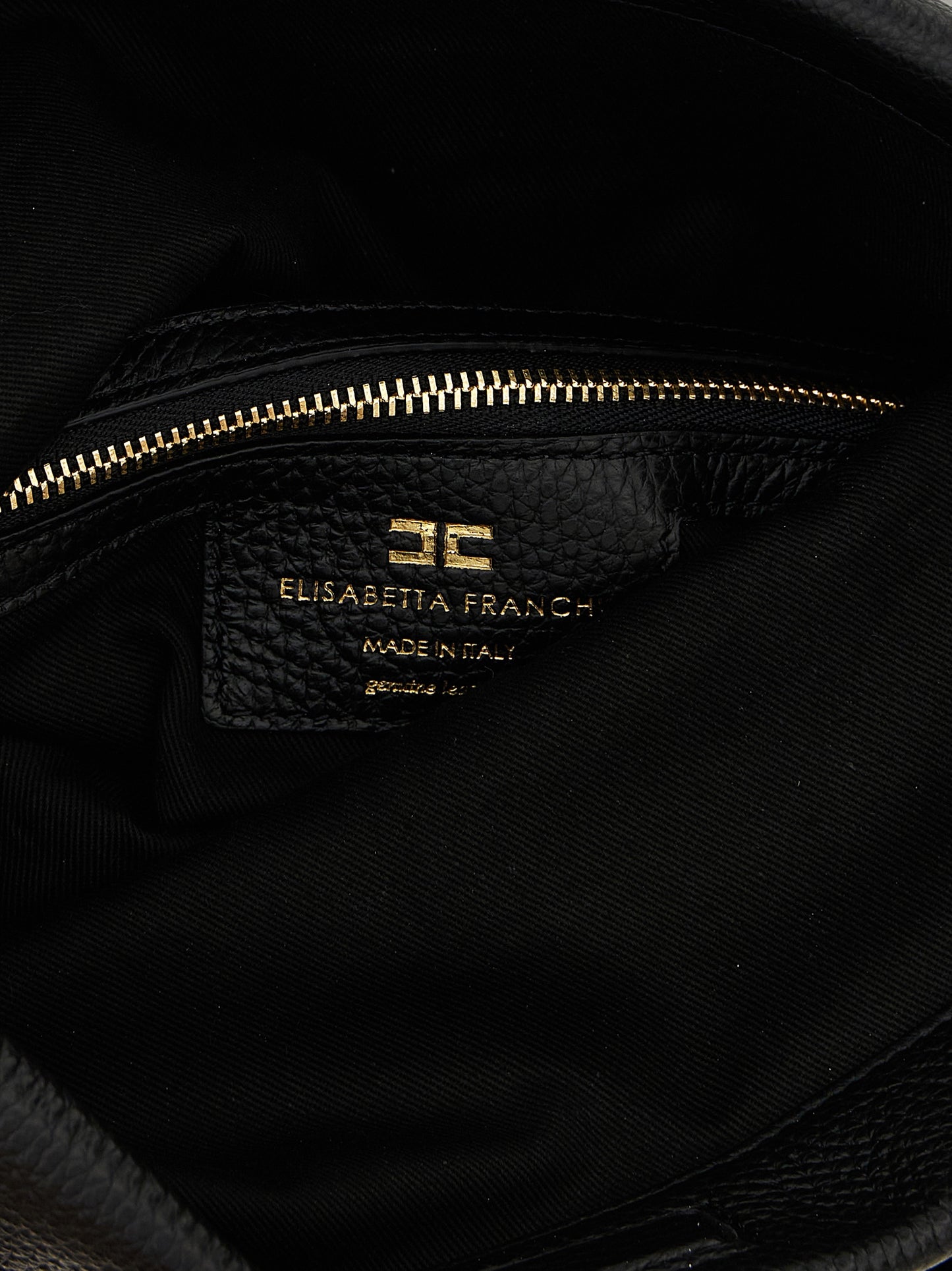Elisabetta Franchi Schwarze Kalbsleder-Schultertasche