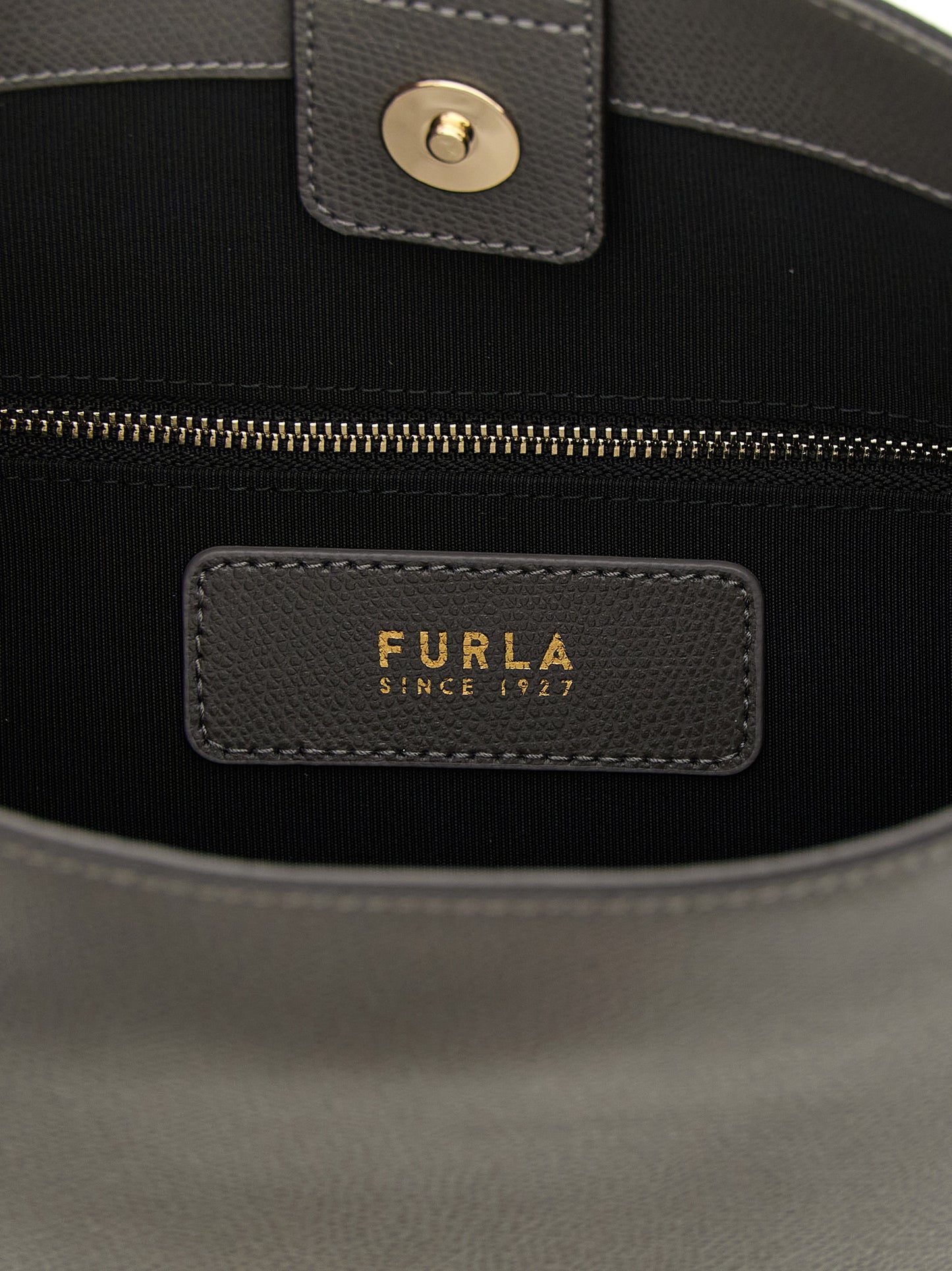 Furla Graue Kalbsleder-Umhängetasche