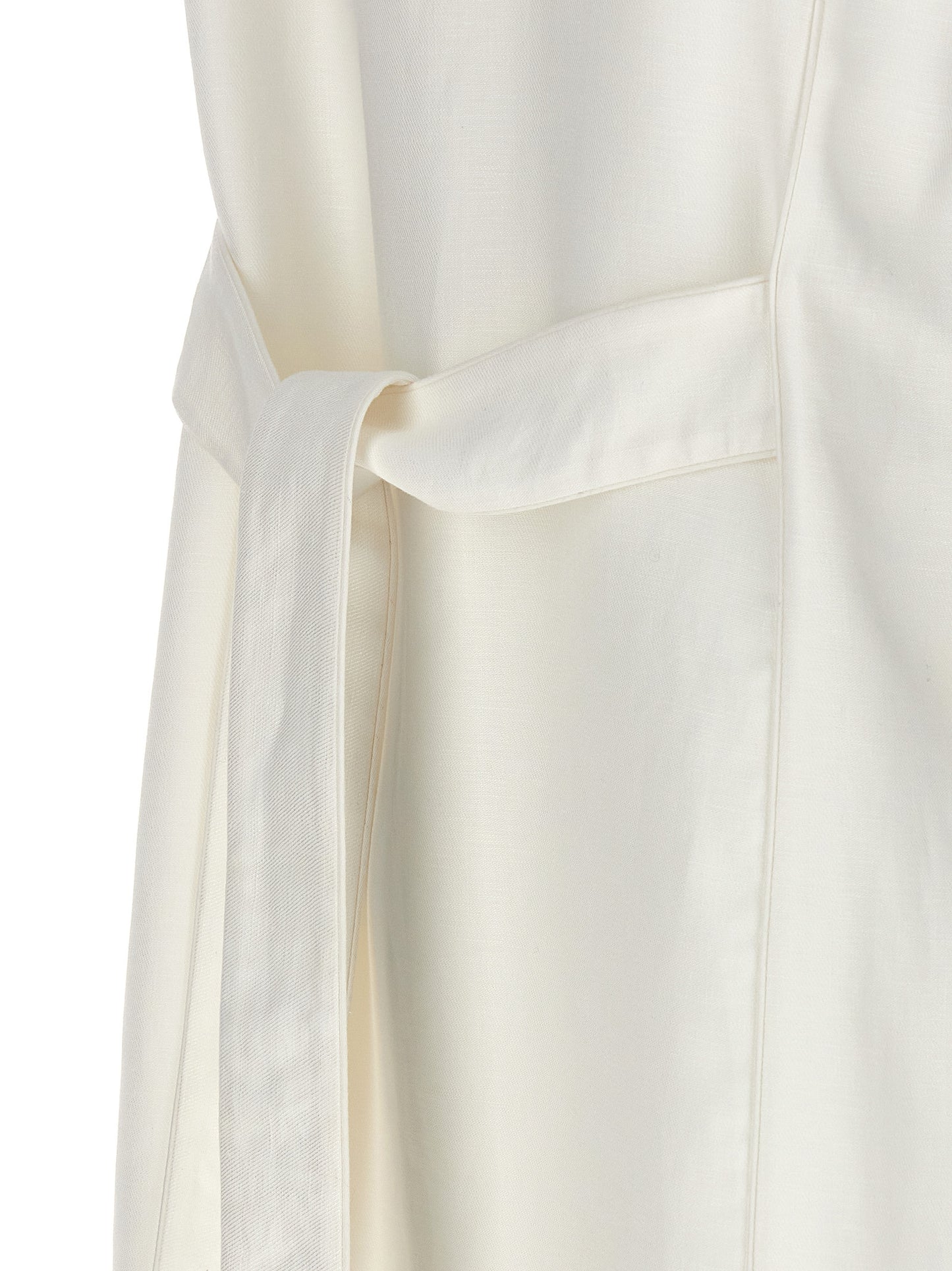 Max Mara Ärmellose weiße Leinenjacke