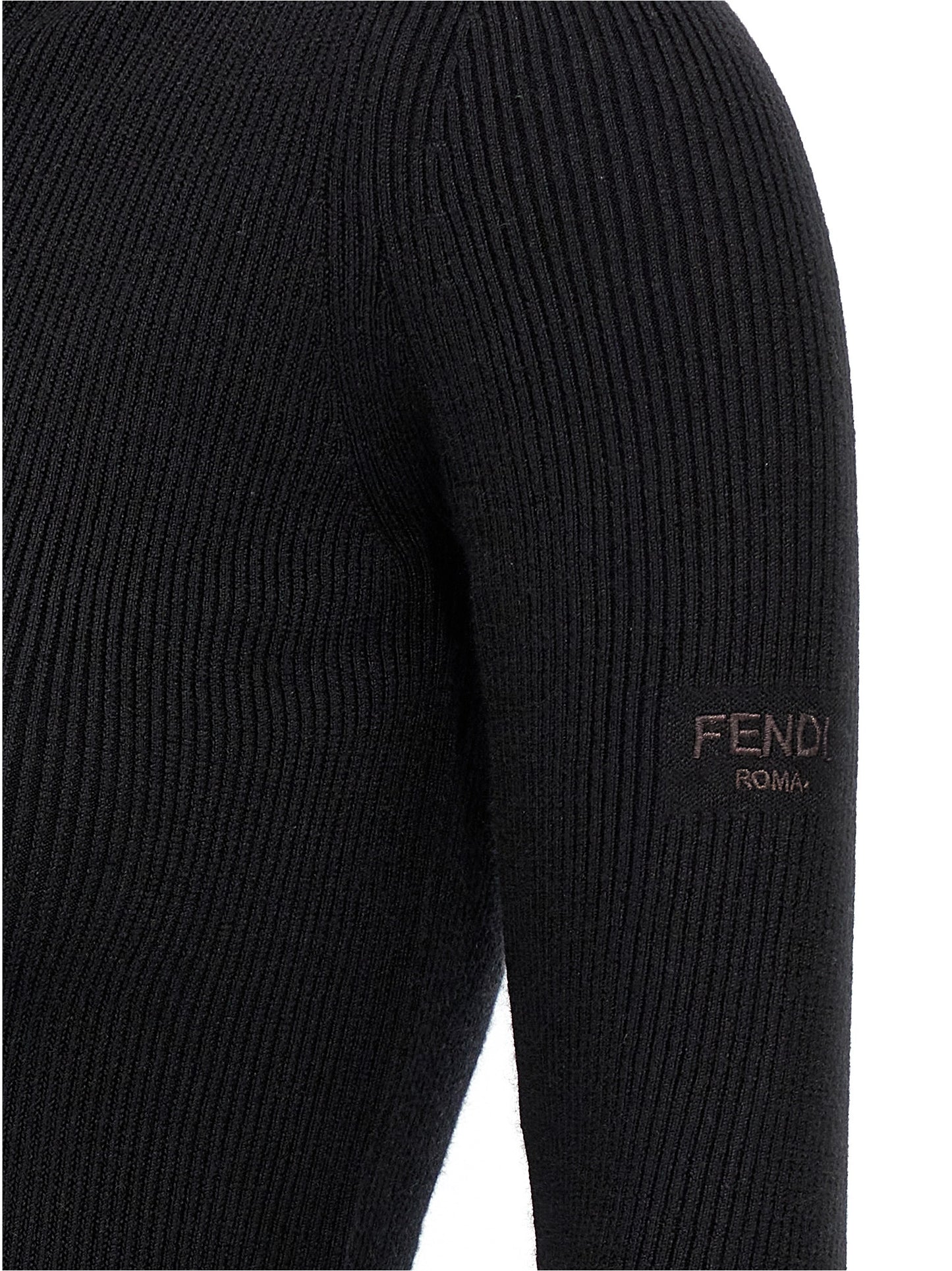 Fendi Schwarzes Wollkleid Kurz