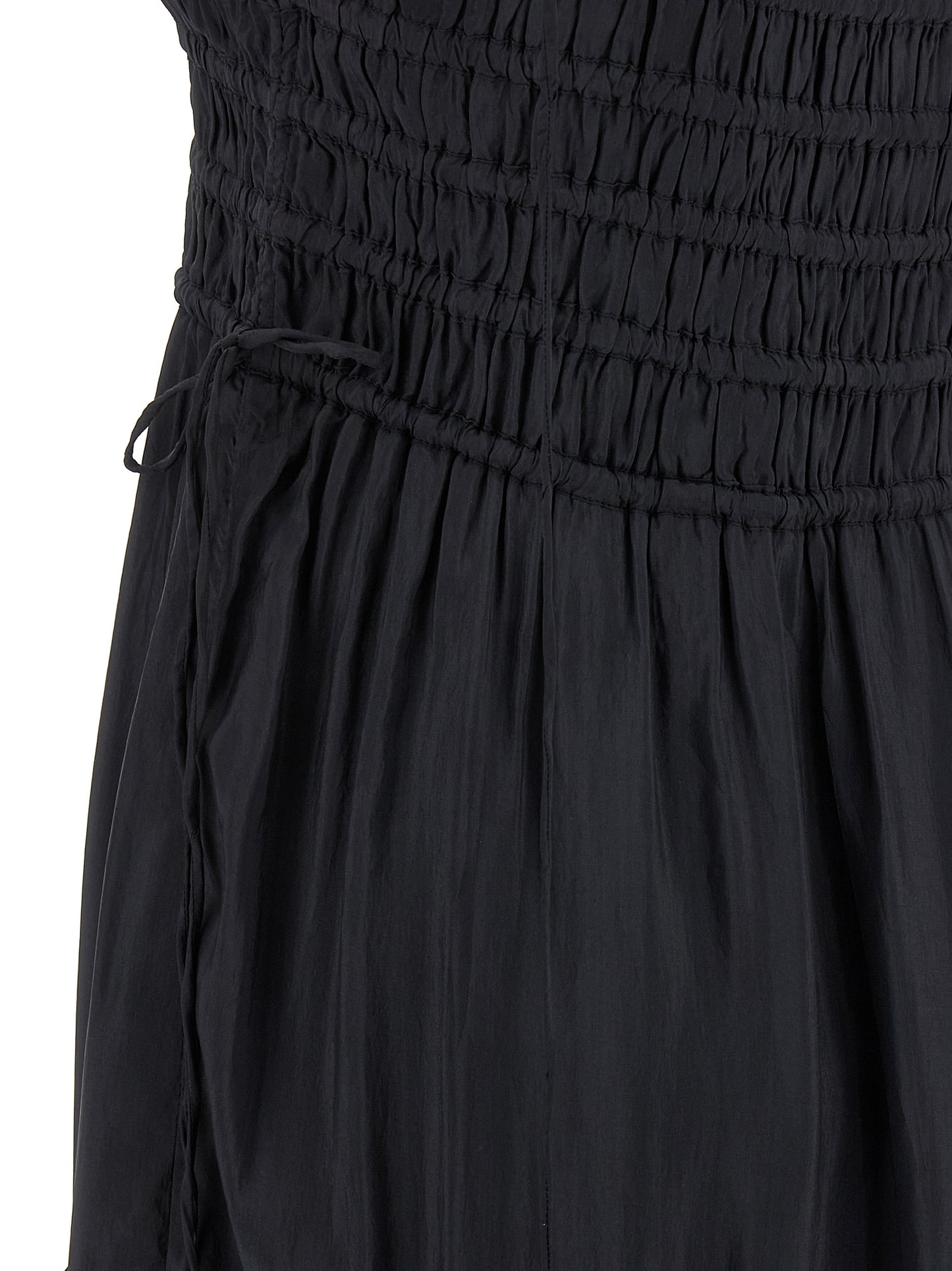 Ganni Graues Viskose-Langarmkleid