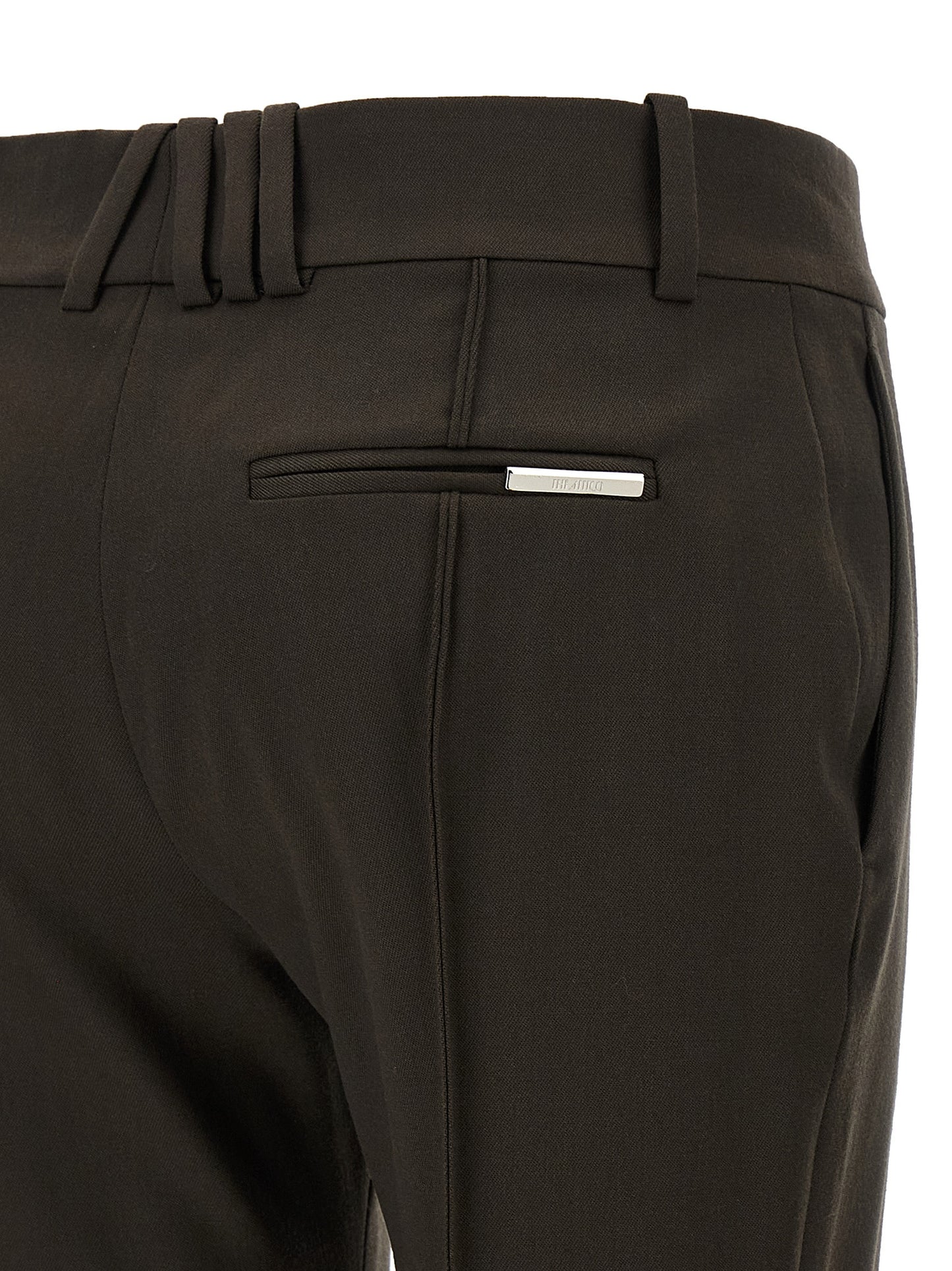 The Attico Braune Hose aus reiner Schurwolle mit ausgestelltem Bein