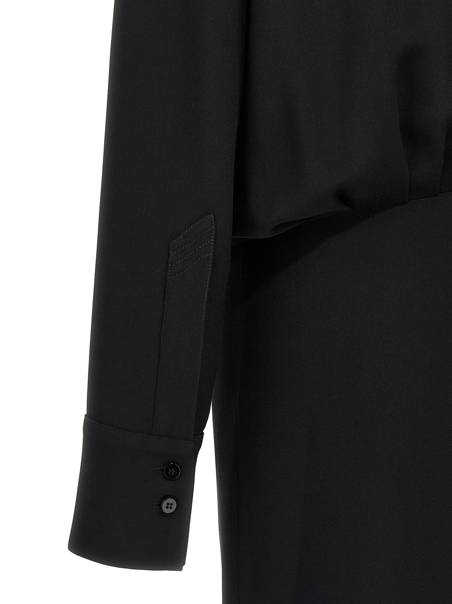 The Attico Schwarzes Midi-Kleid aus Maraboufeder