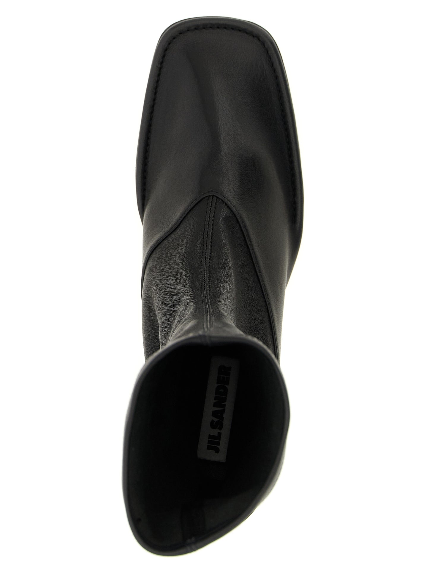 Jil Sander Schwarze Stiefeletten aus Lammleder