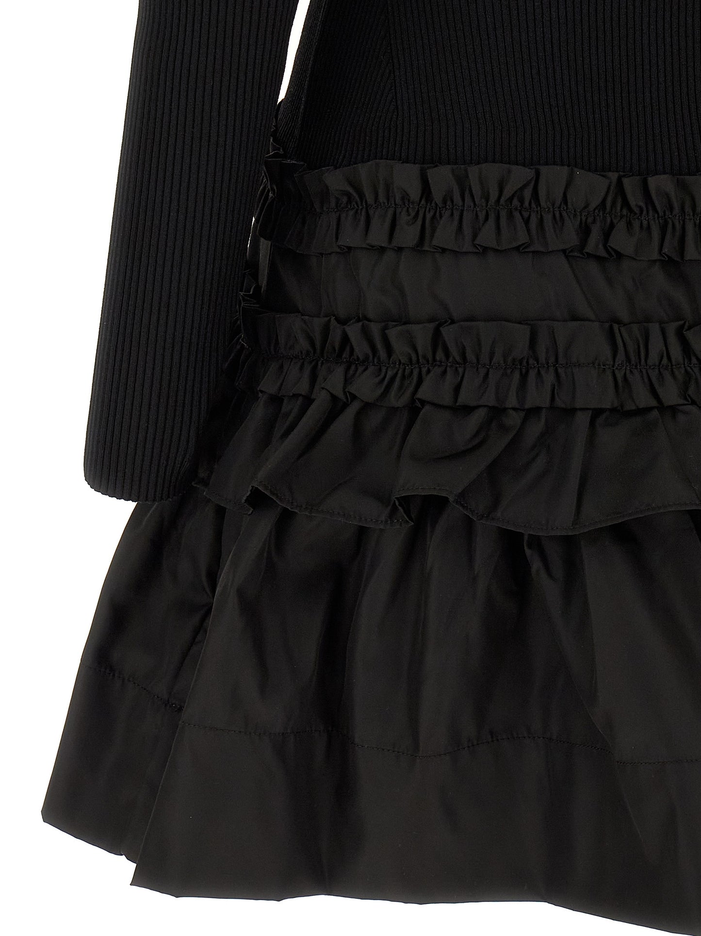 Ganni Schwarzes Viskose-Kurzkleid