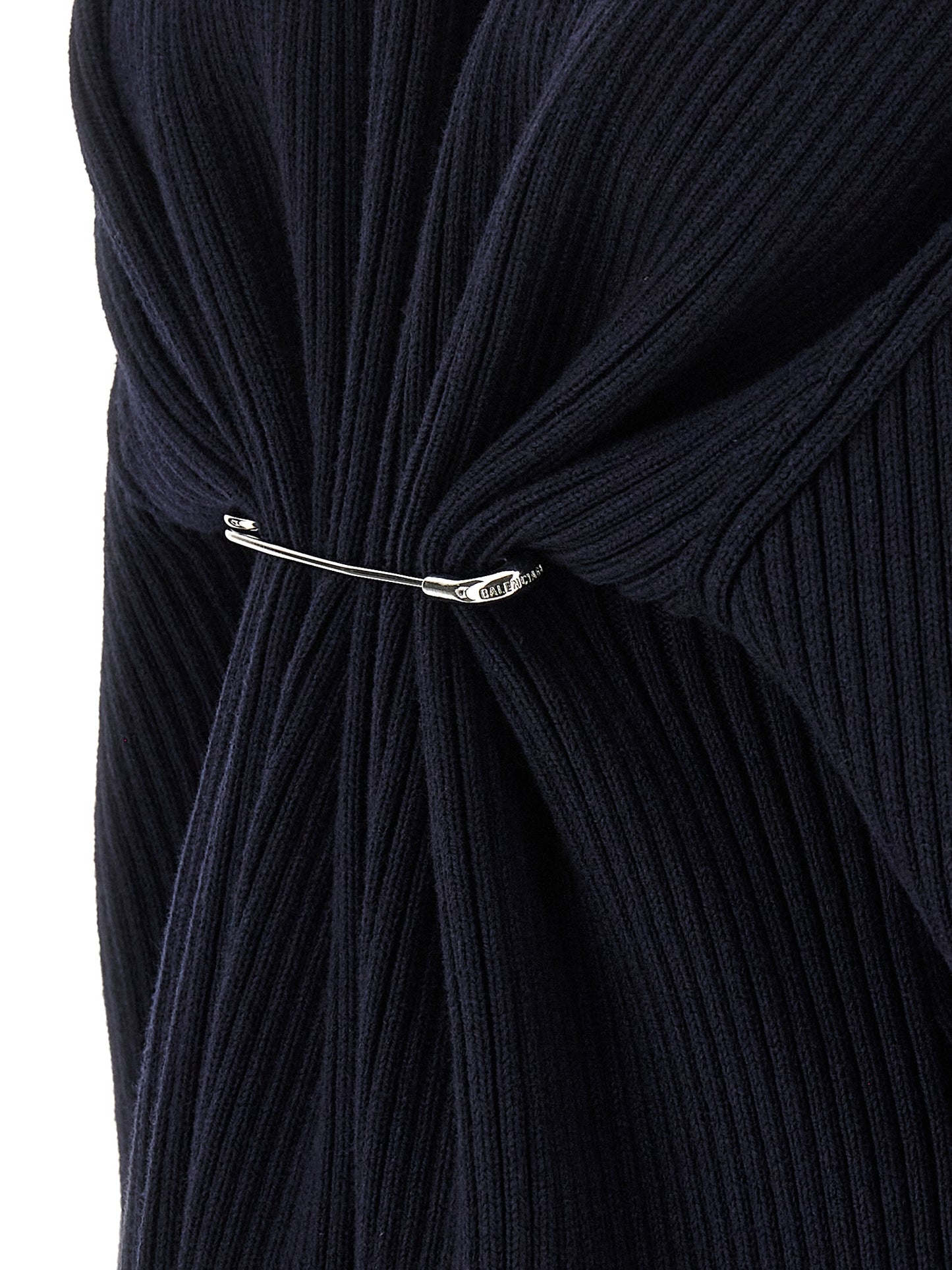 Balenciaga Kurzes blaues Wollkleid