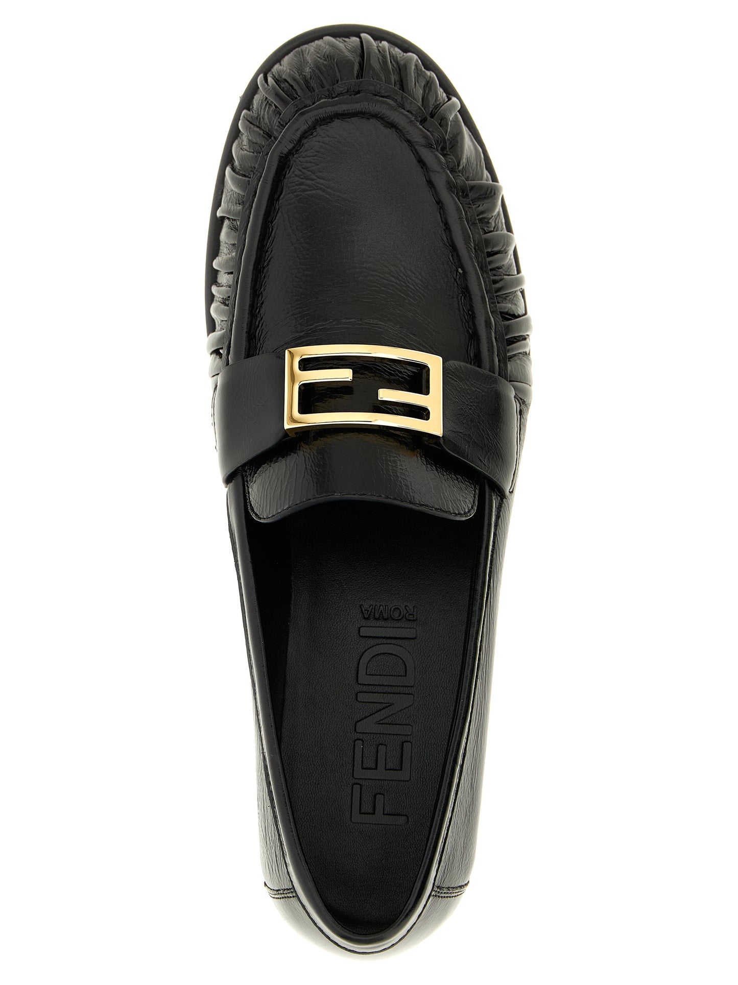 Fendi Schwarze Loafer aus Lammleder zum Schlüpfen