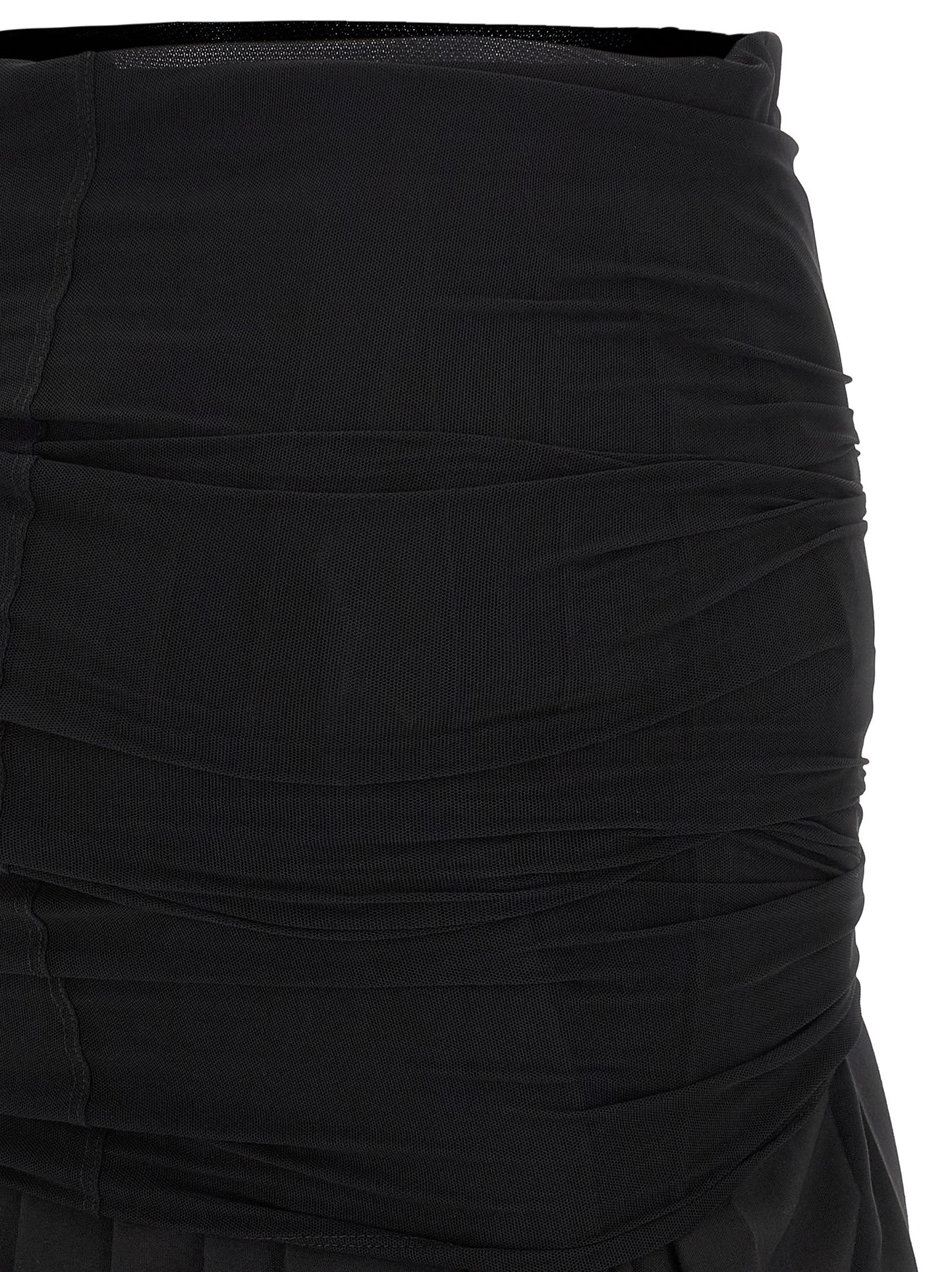 MM6 Maison Margiela Schwarzer Midirock aus Polyester
