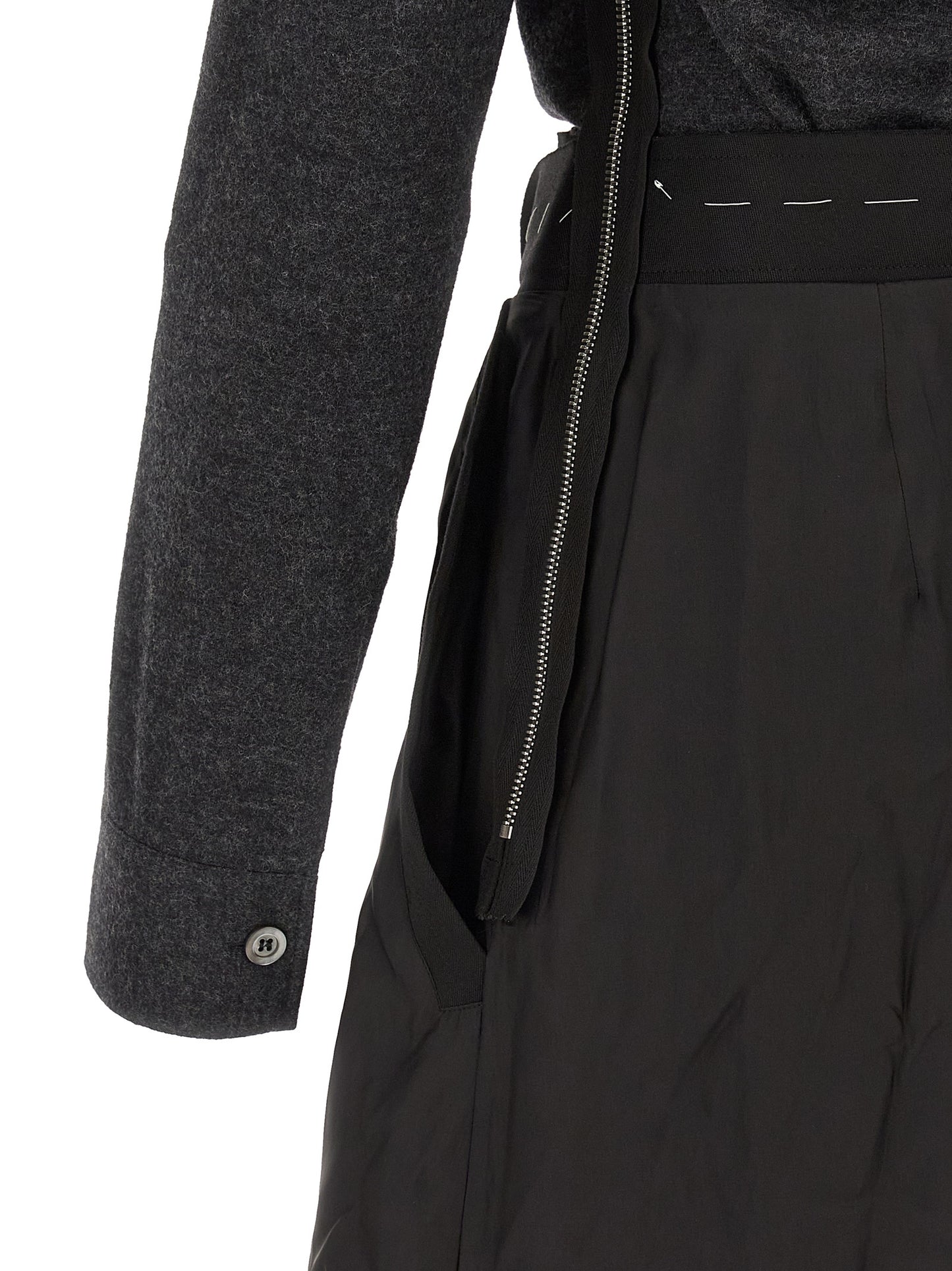 Maison Margiela Graues Midikleid aus reiner Schurwolle