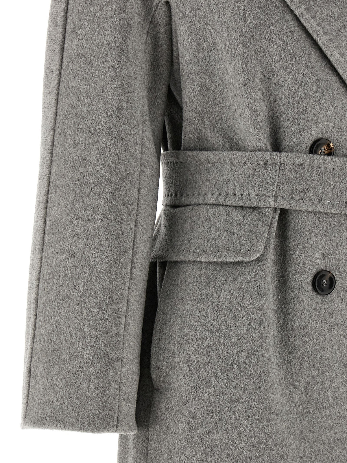 Max Mara Grauer Panteon Mantel aus Kaschmir-Alpaka-Mischung