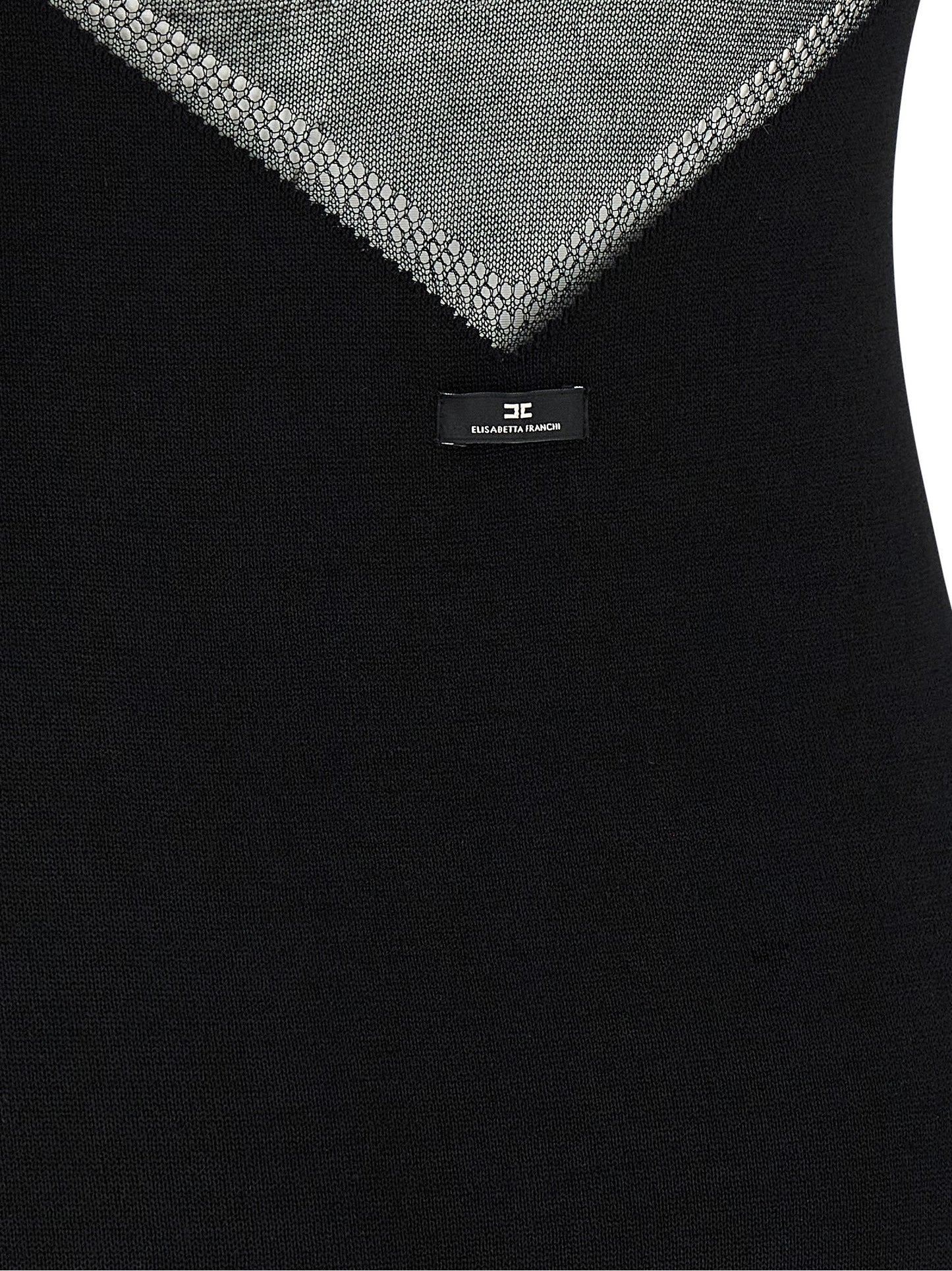 Elisabetta Franchi Schwarzes Viskose-Kurzkleid