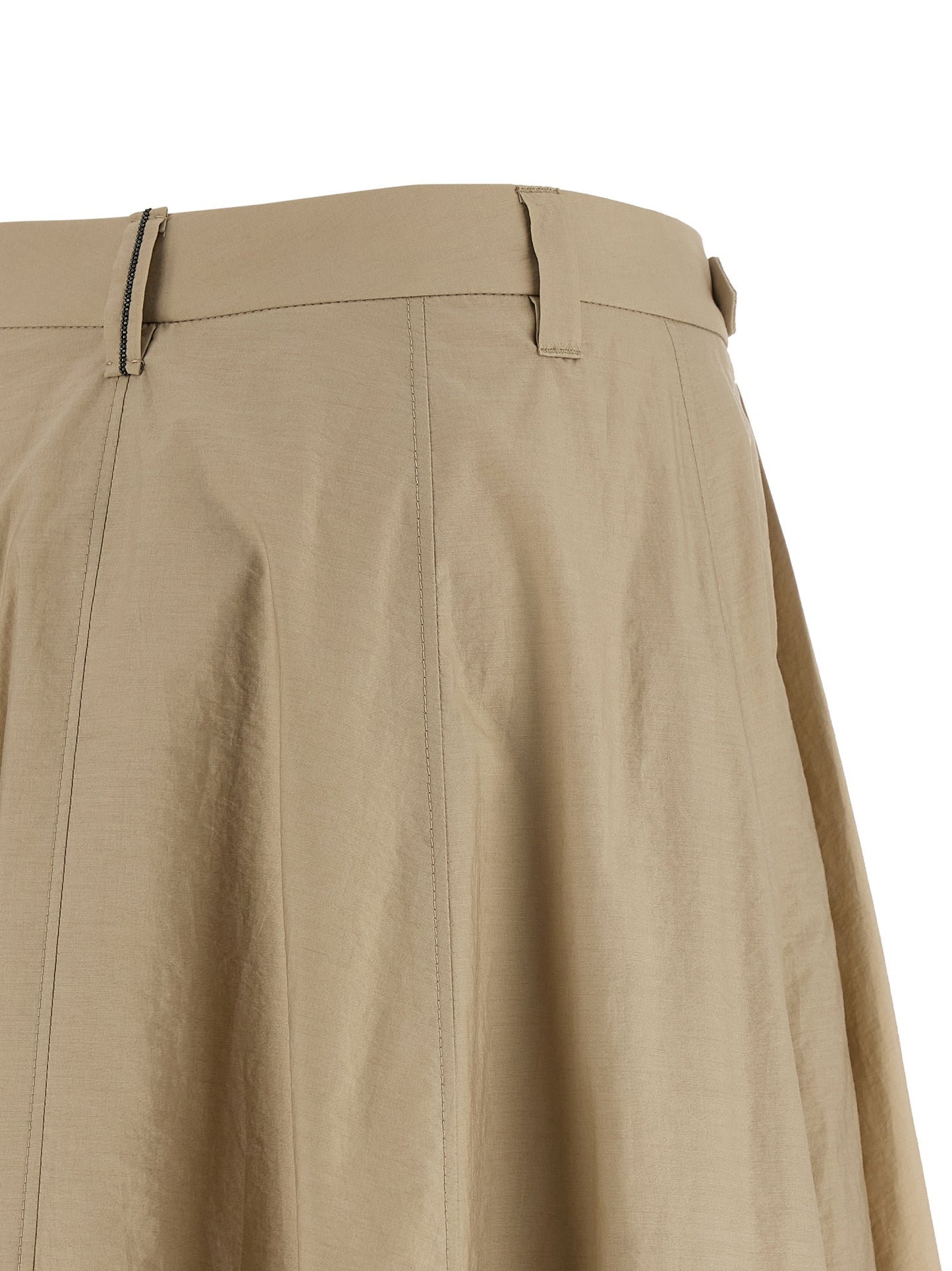 Brunello Cucinelli Beiger Baumwoll-Midirock