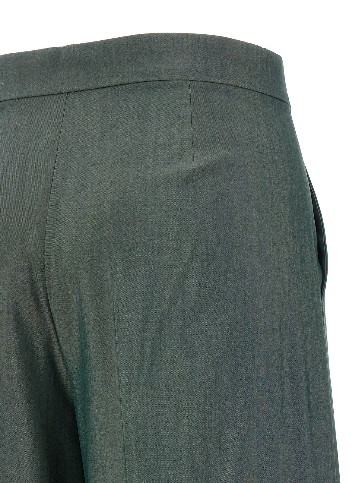 Max Mara Mxgiallo Grüne Woll-Seiden-Hose