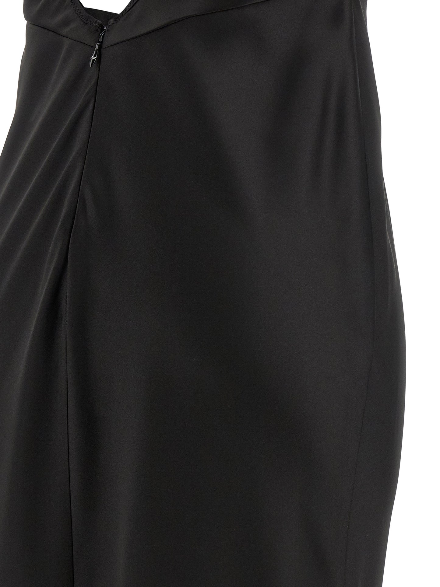 Elisabetta Franchi Schwarzes Maxikleid aus Polyester