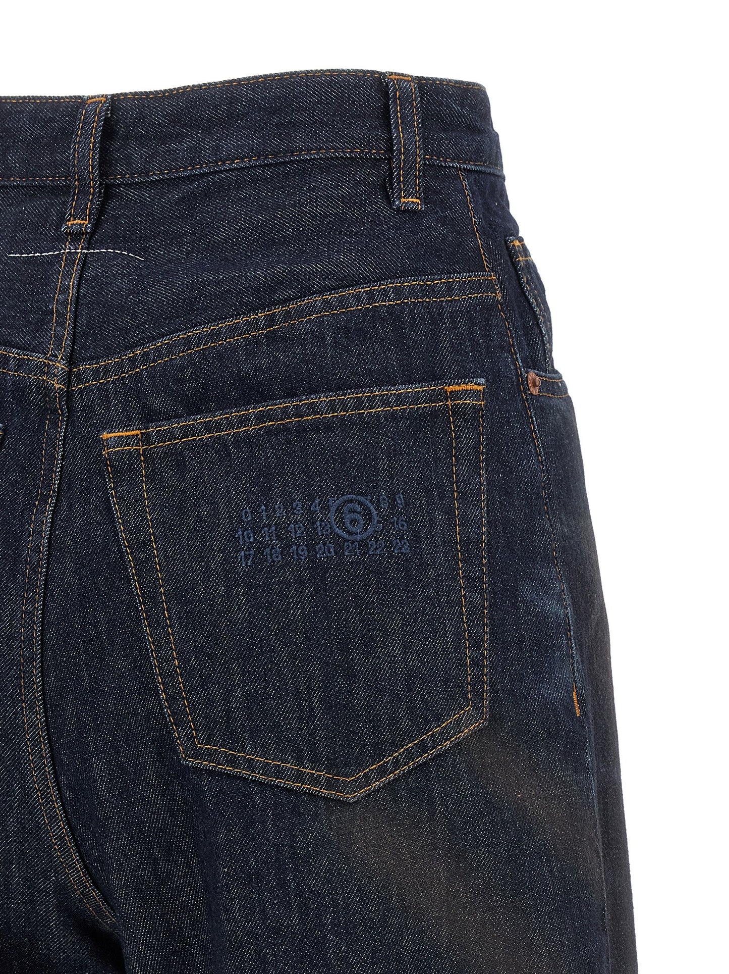 MM6 Maison Margiela Blaue High-Waist Jeans aus Baumwolle