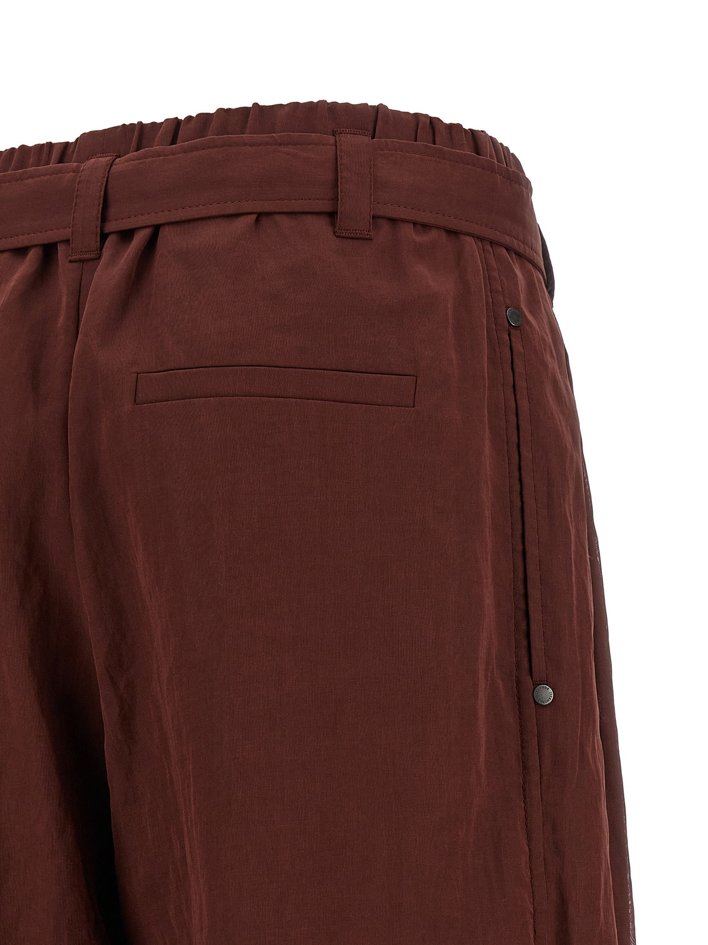 Brunello Cucinelli Bordeaux Baumwollhose mit ausgestelltem Bein