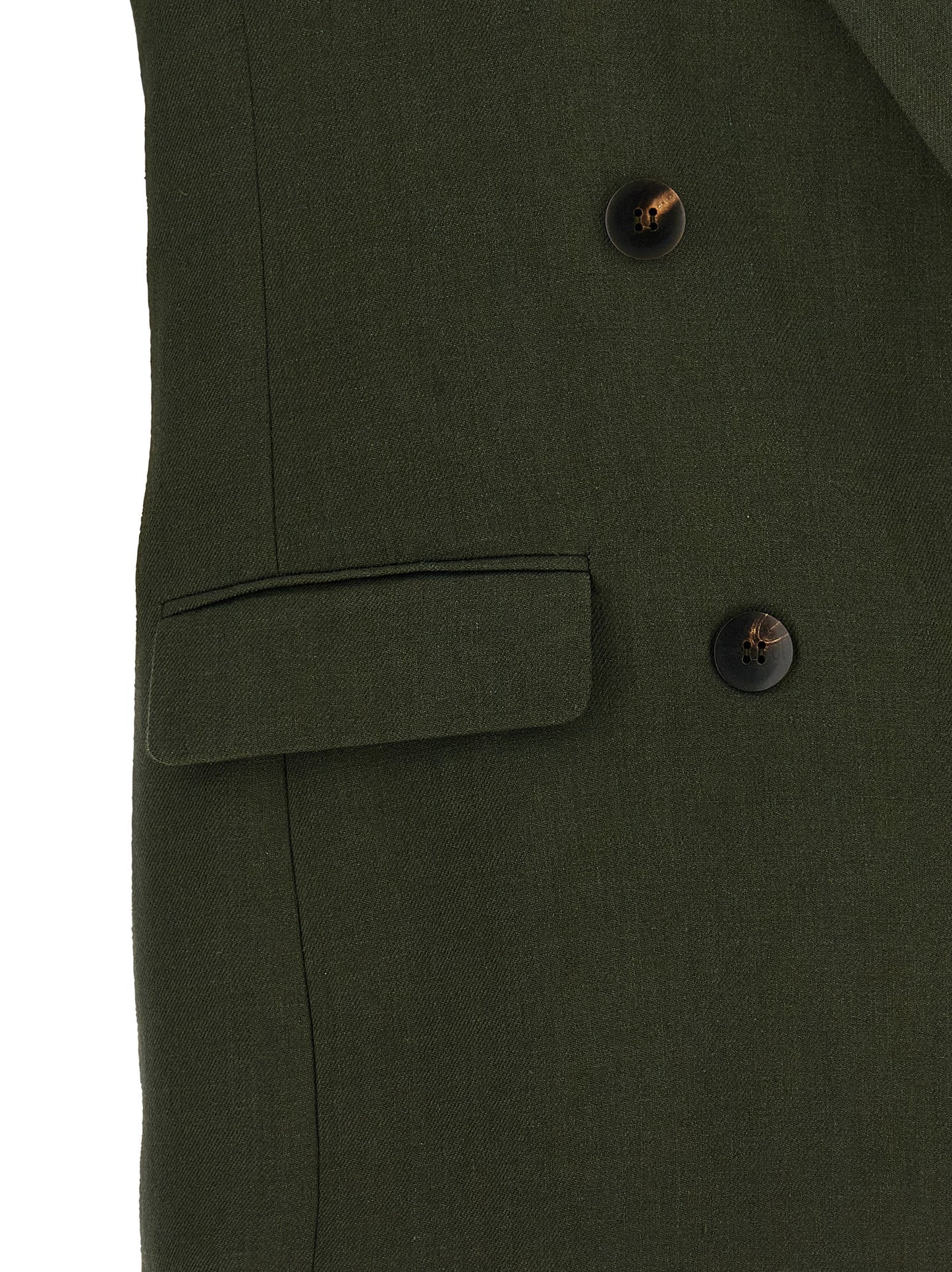 Max Mara Ärmellose Zweifarbige Leinenjacke