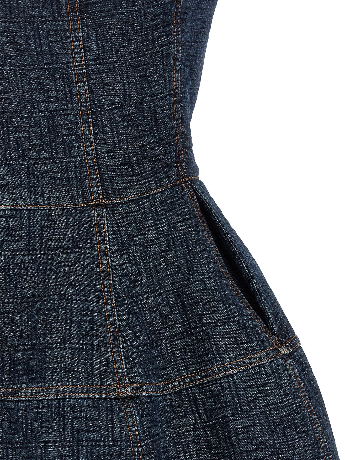 Fendi Kurzes blaues Baumwollkleid