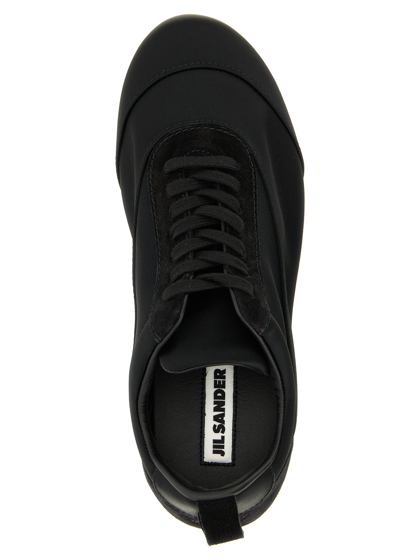 Jil Sander Schwarze Low-Top-Sneaker aus Baumwolle