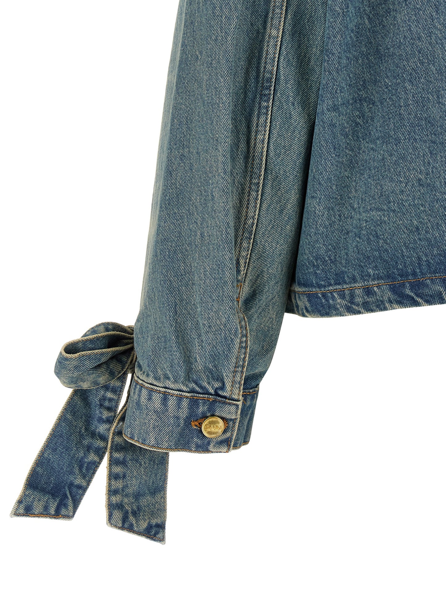 Ganni Blaue Jeansjacke aus Bio-Baumwolle