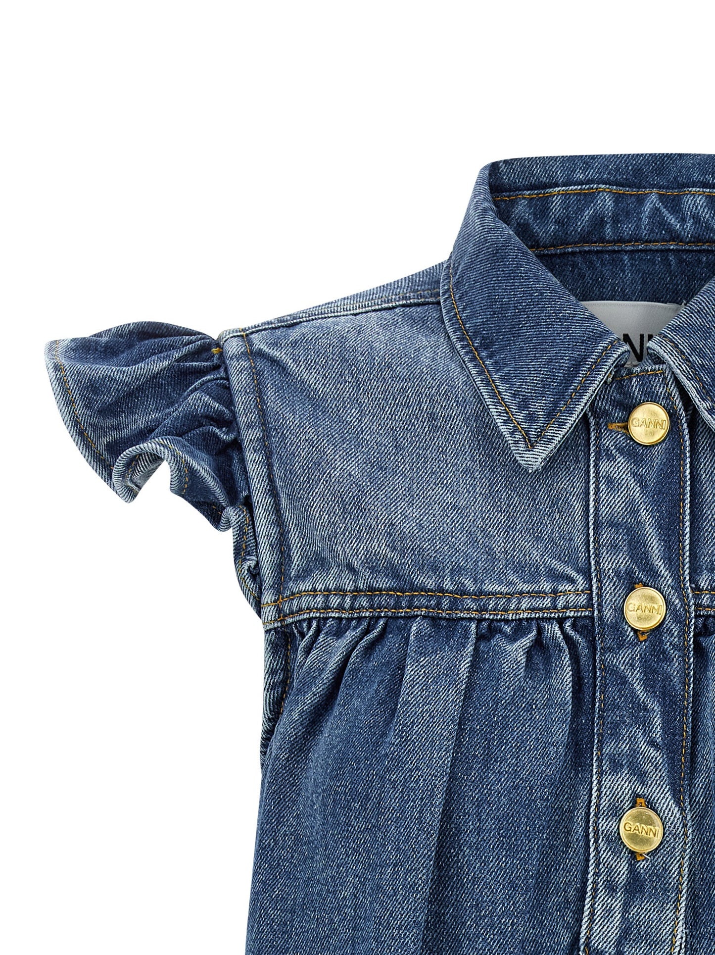 Ganni Blaues Denim-Hemd