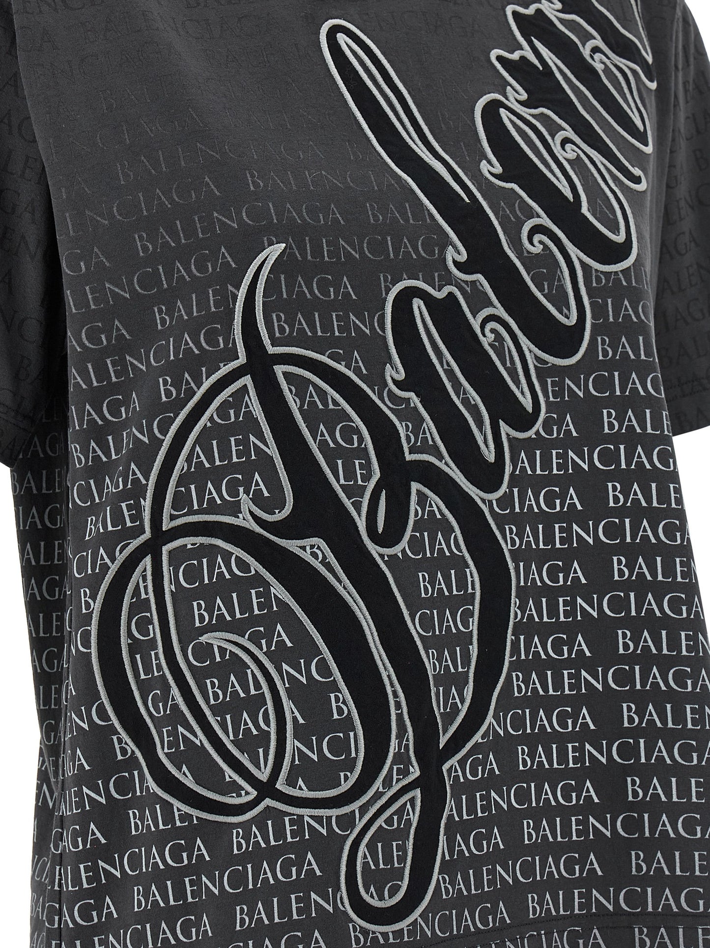 Balenciaga Schwarzes Baumwoll-T-Shirt