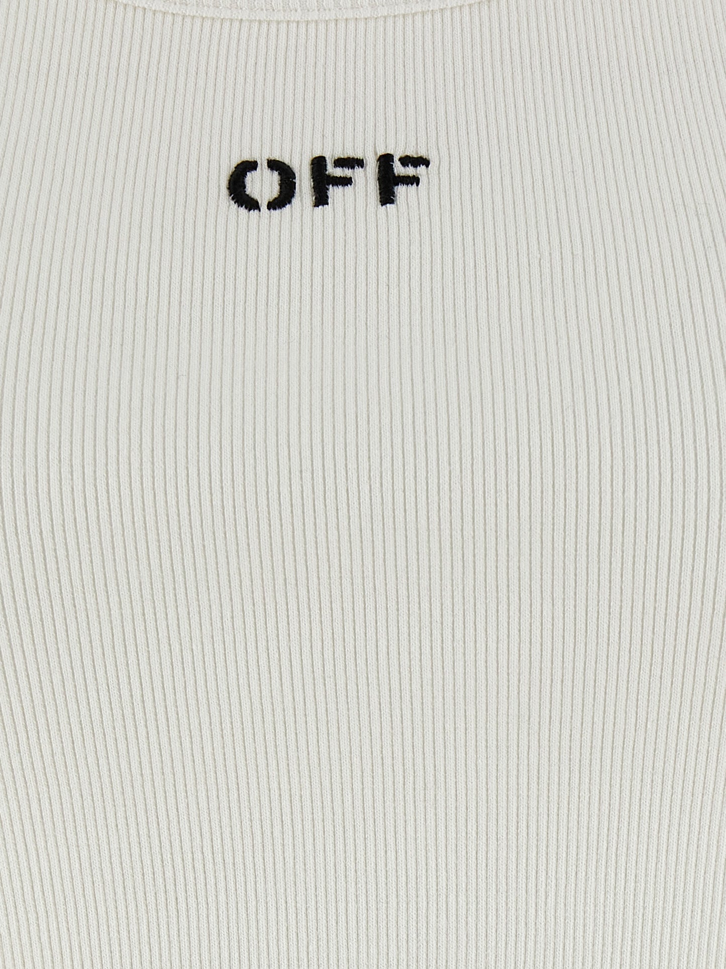 Off-White Weißes ärmelloses Baumwoll-T-Shirt