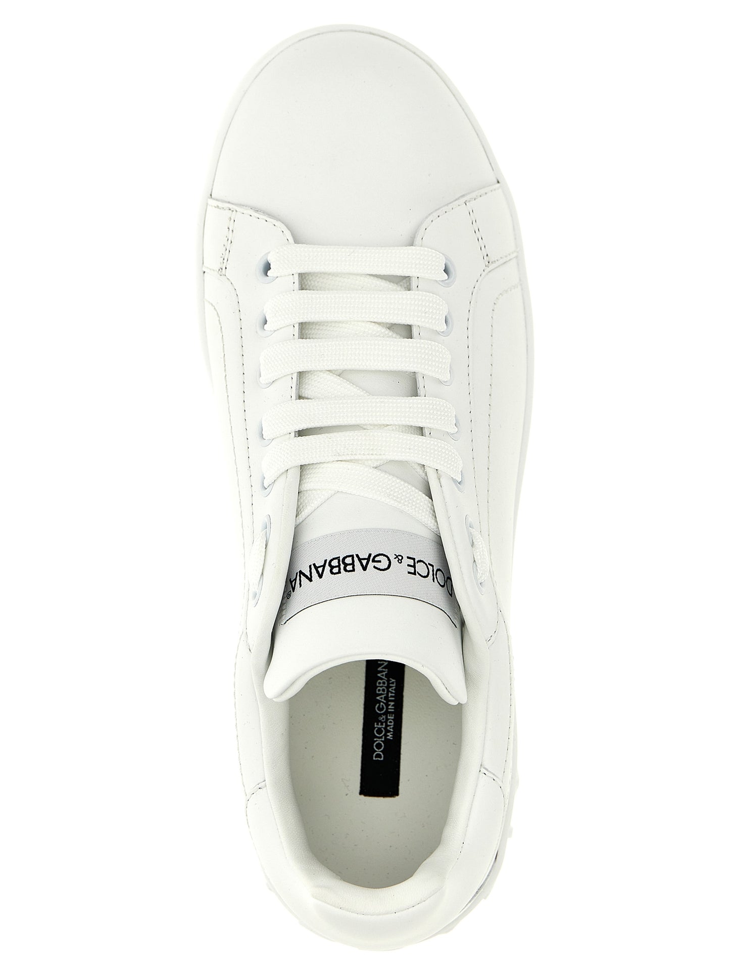 Dolce & Gabbana Weiße Kalbsleder Low-Top-Sneaker