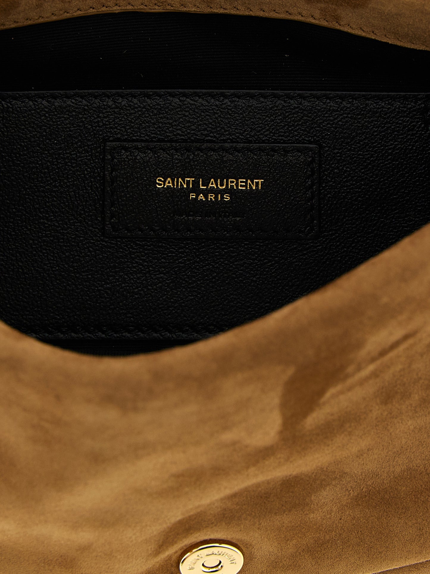 Saint Laurent Beigefarbene Kalbshaut Schultertasche