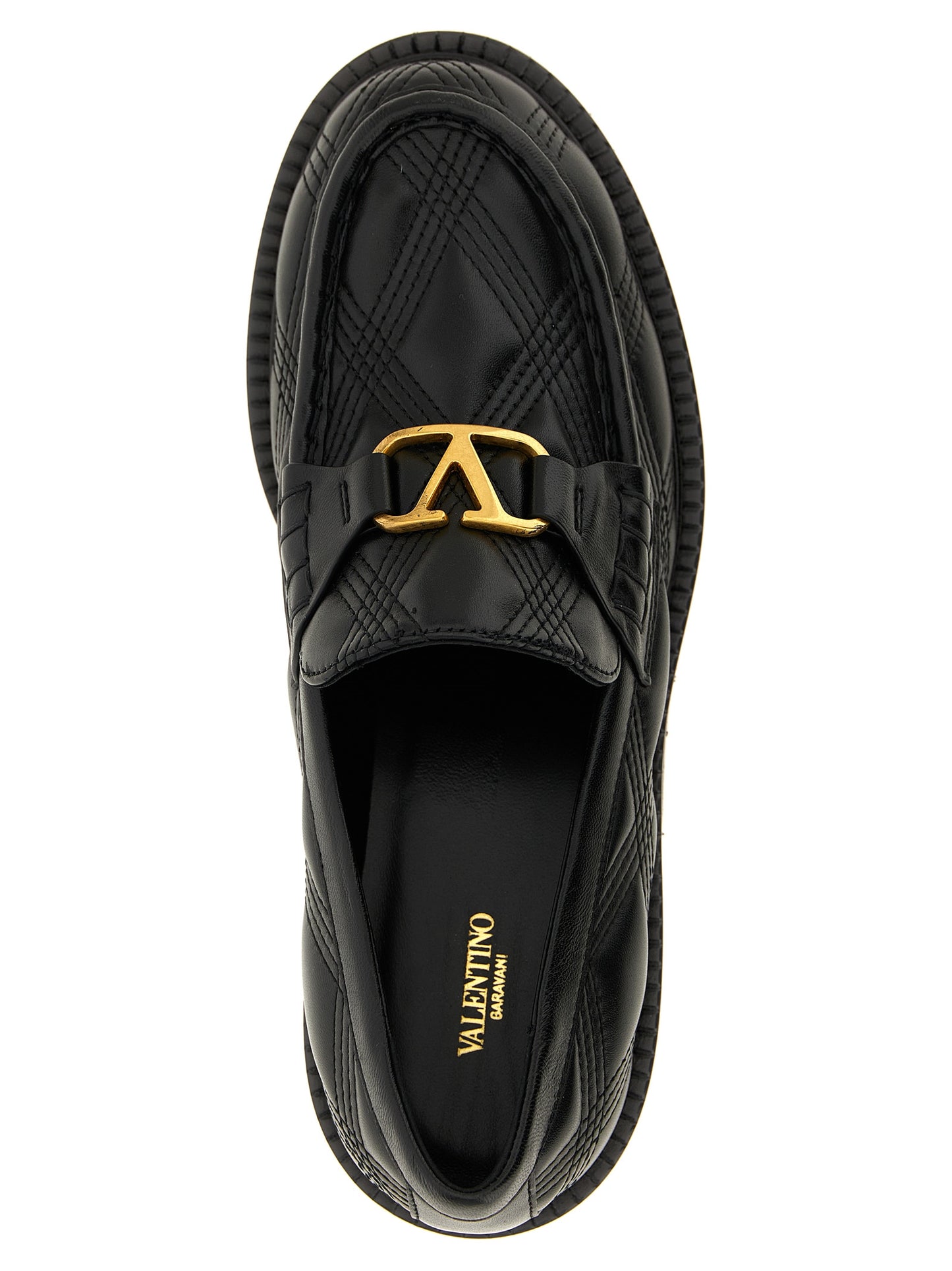 Valentino Garavani Schwarze Loafer aus Lammleder zum Schlüpfen