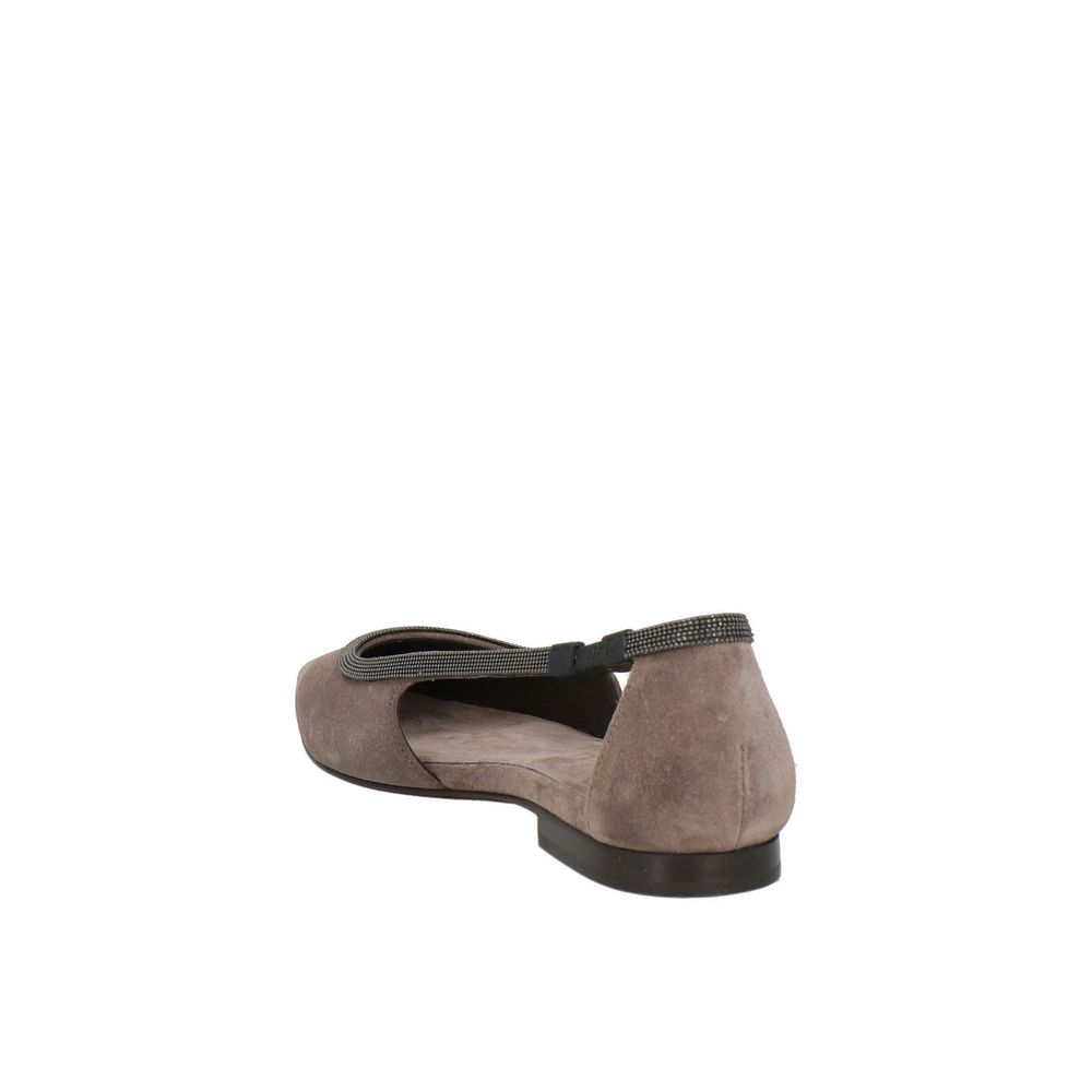 Brunello Cucinelli Ballerinas aus Leder in Grau