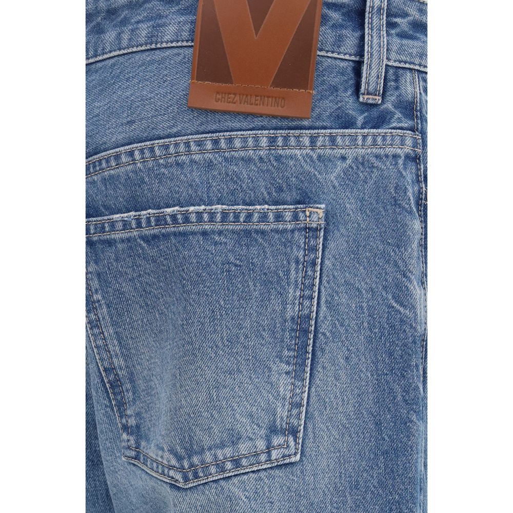 Valentino Blaue Jeans aus Baumwolle im geraden Schnitt