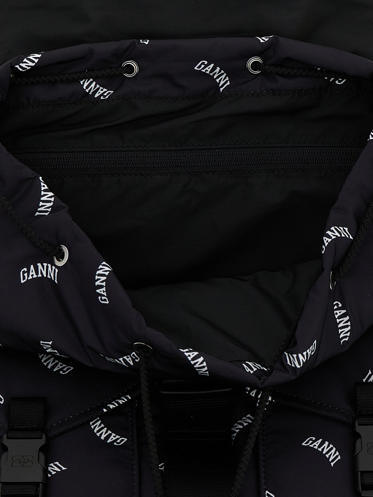 Ganni Schwarzer Rucksack aus Polyester