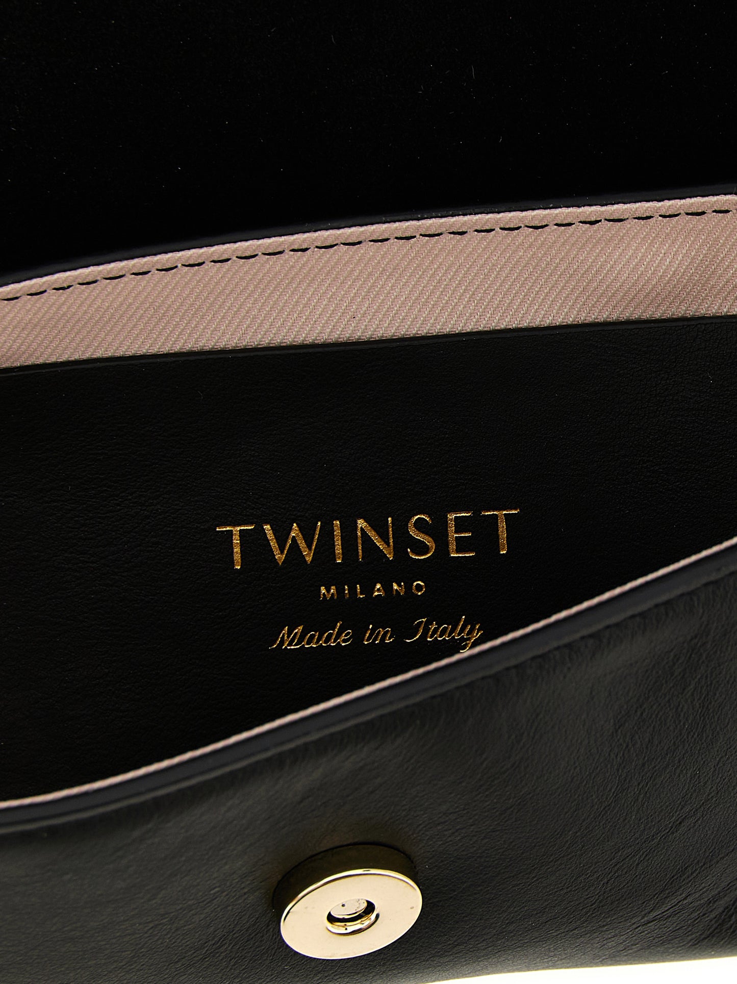 Twinset Schwarze Leder Umhängetasche