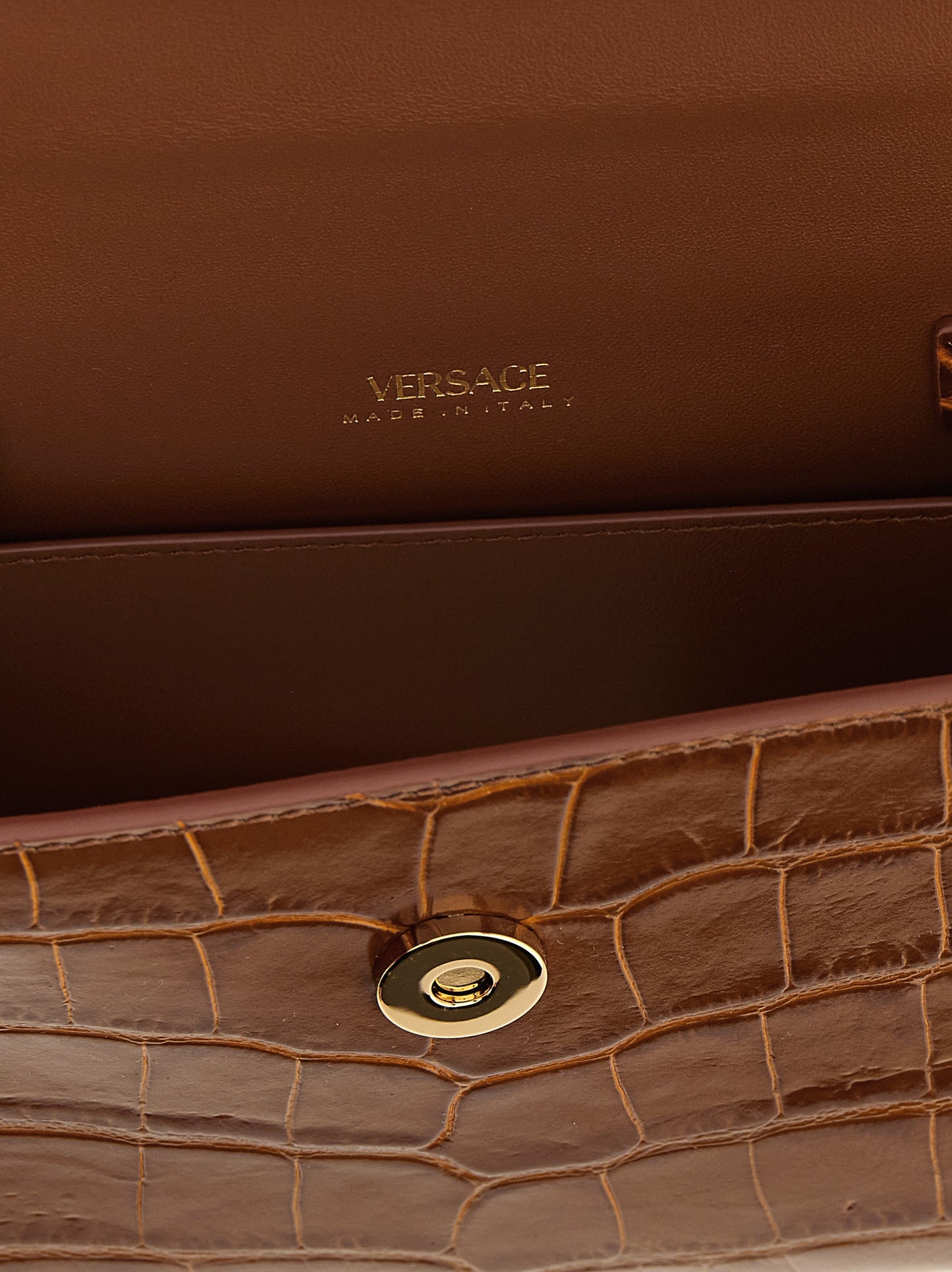 Versace Braune Kalbsleder-Handtasche